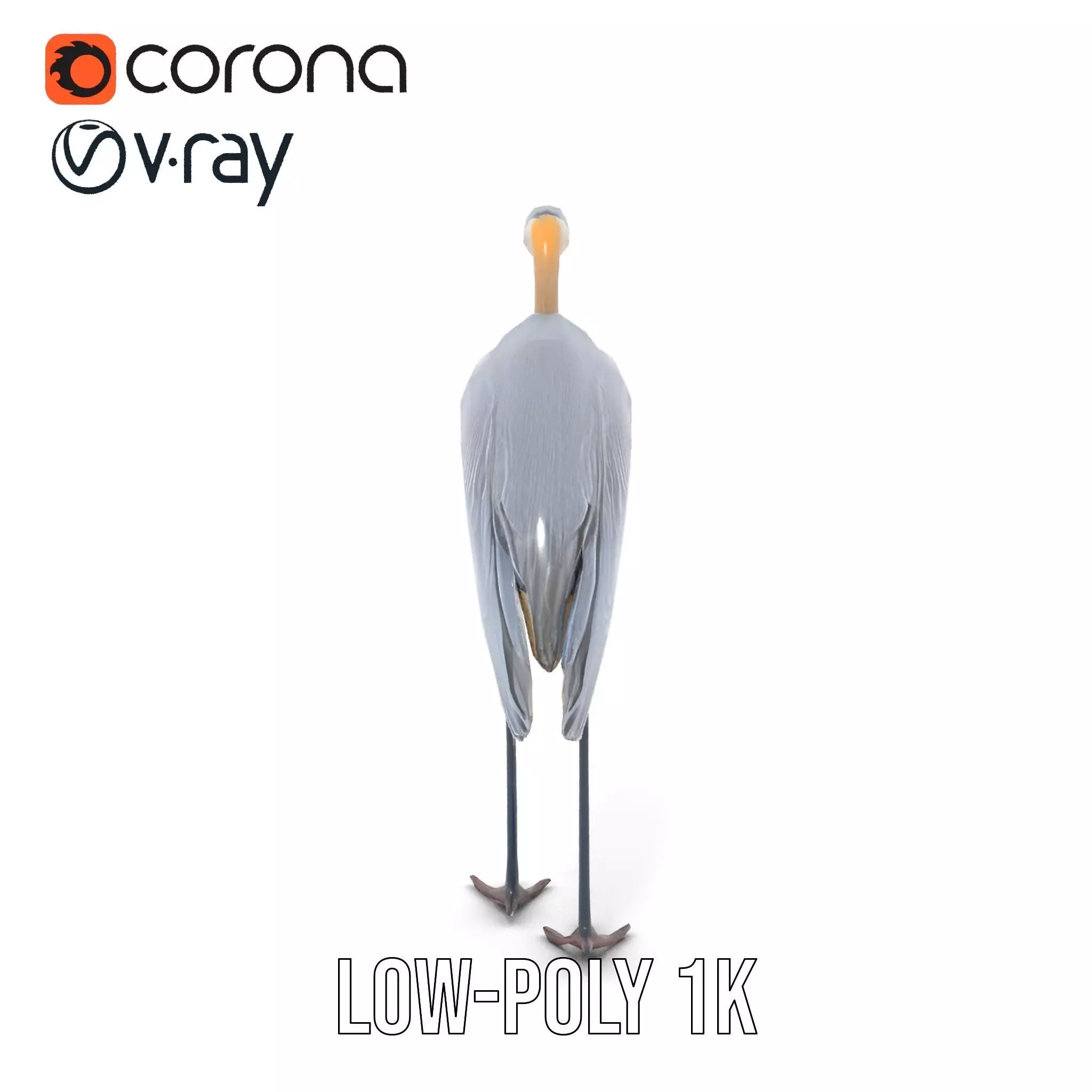 Elegant Heron model pack Low-poly 3D model_13