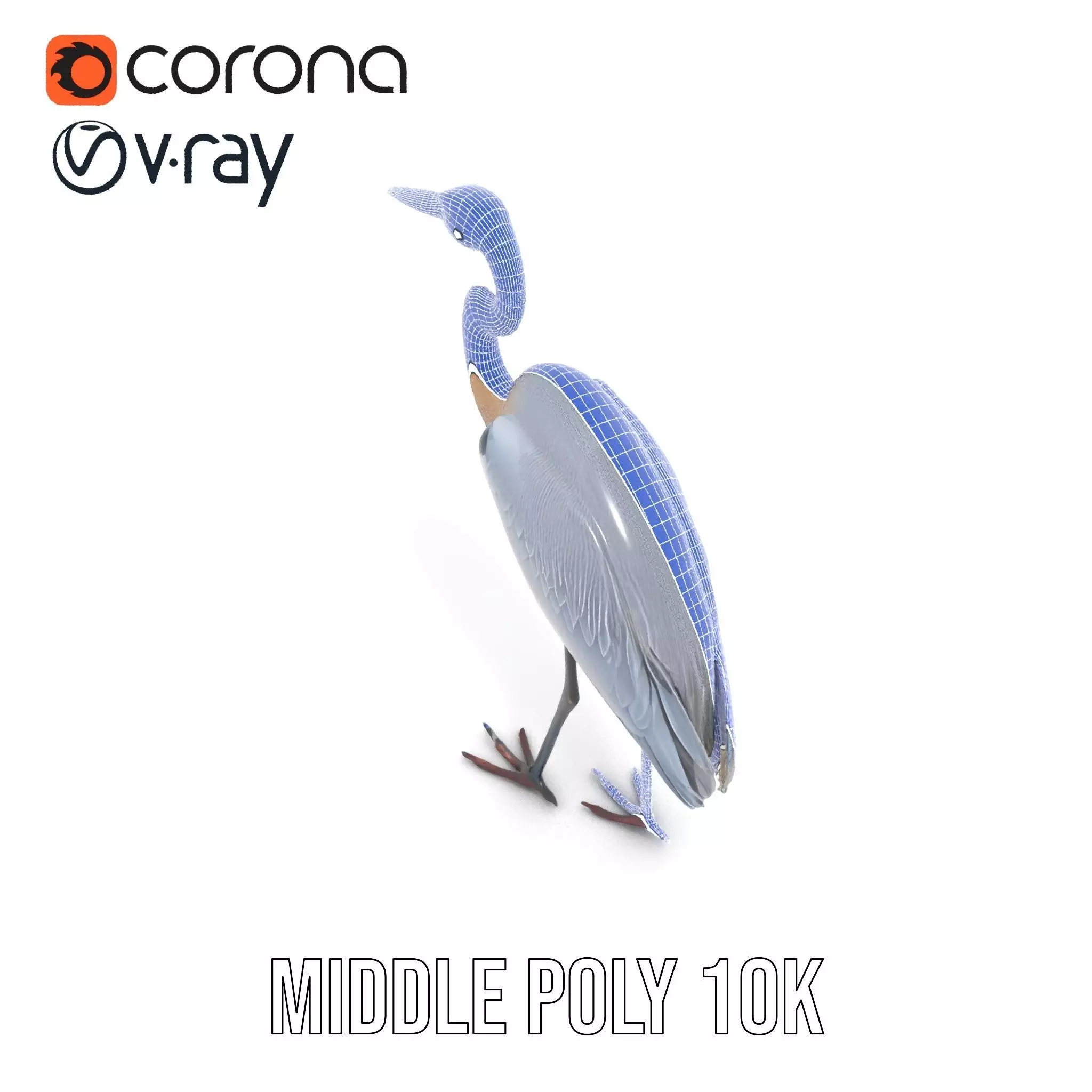 Elegant Heron model pack Low-poly 3D model_22