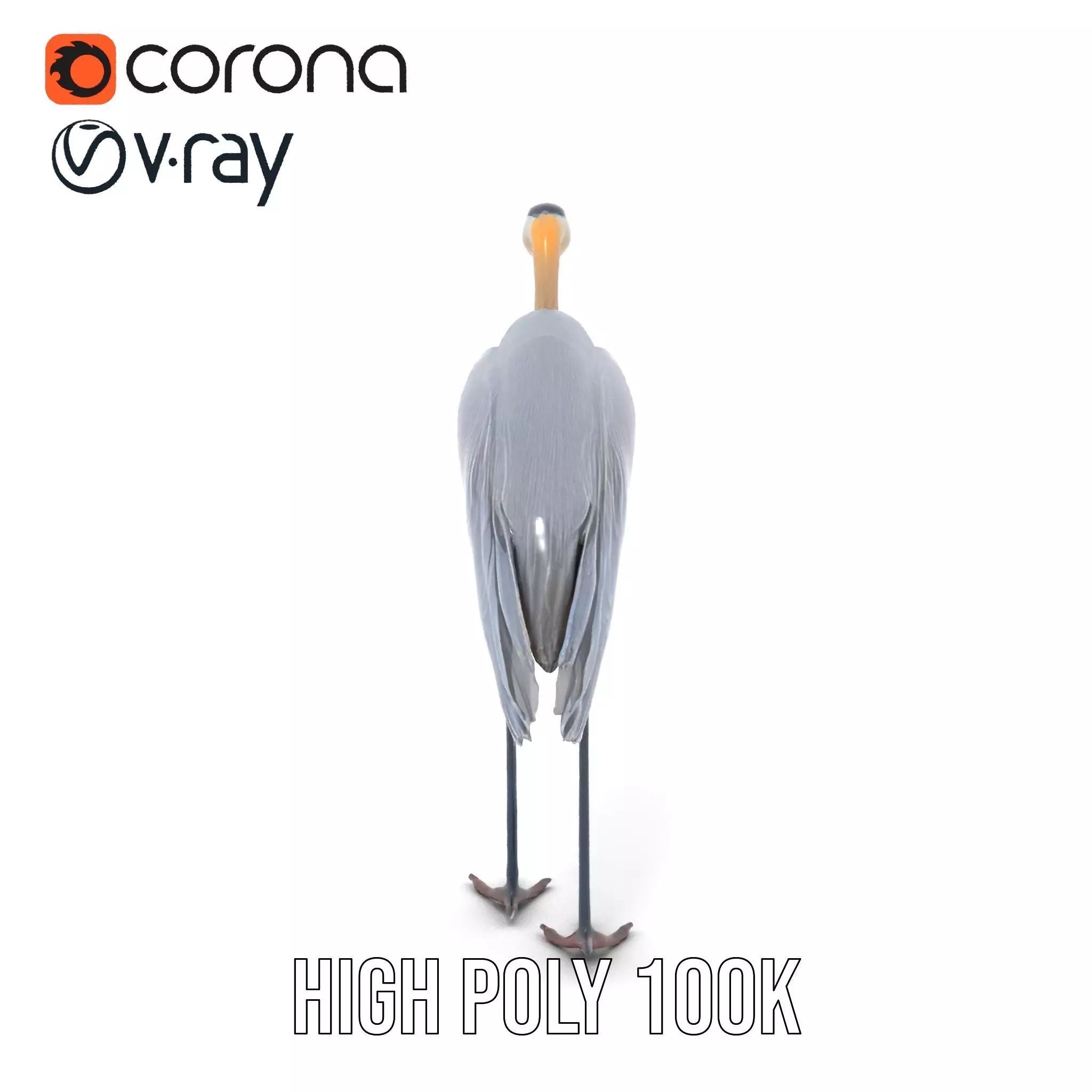Elegant Heron model pack Low-poly 3D model_27