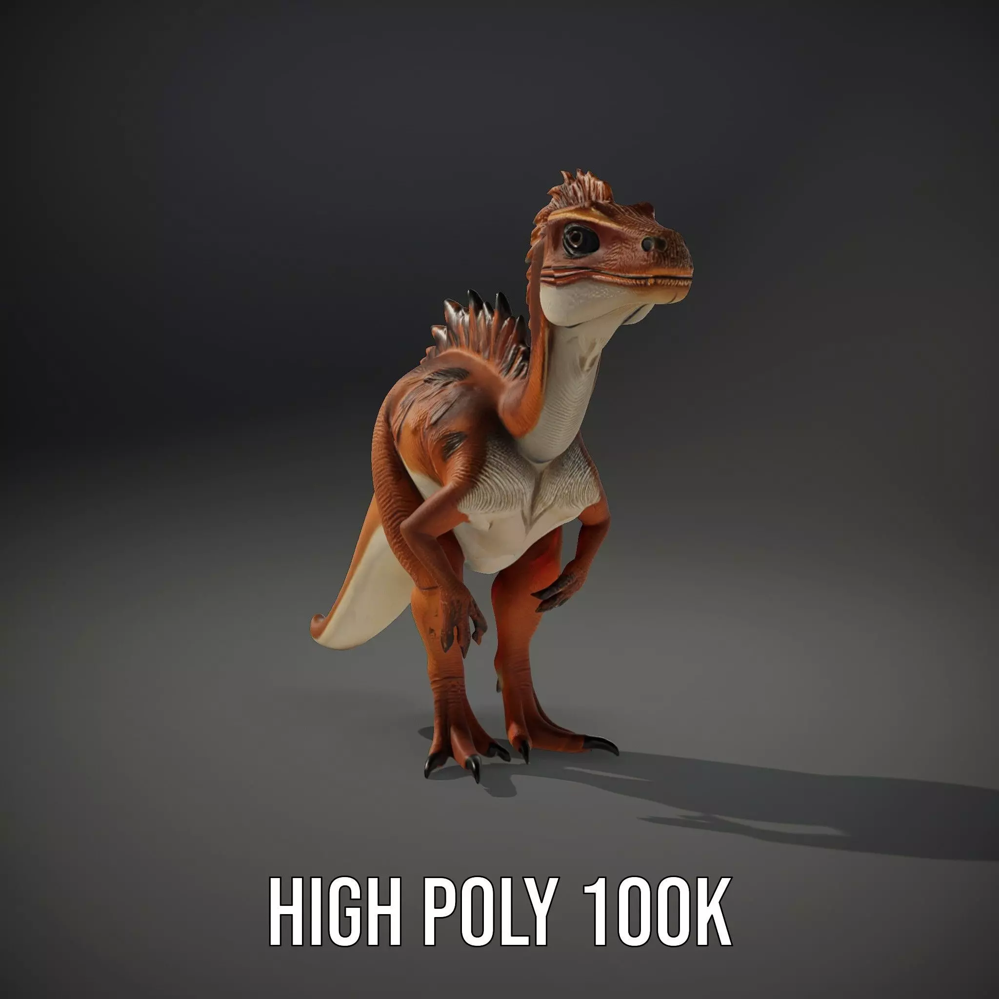 Spiky Dino Brown model pack Low-poly 3D model_9