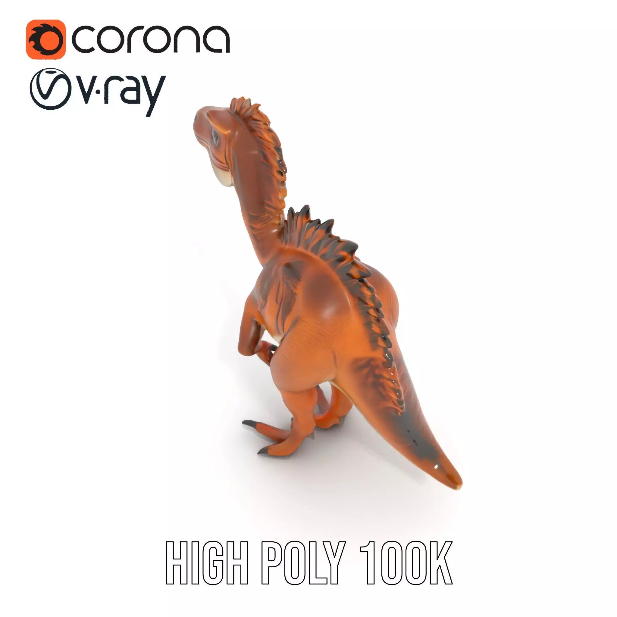 Spiky Dino Brown model pack Low-poly 3D model_29
