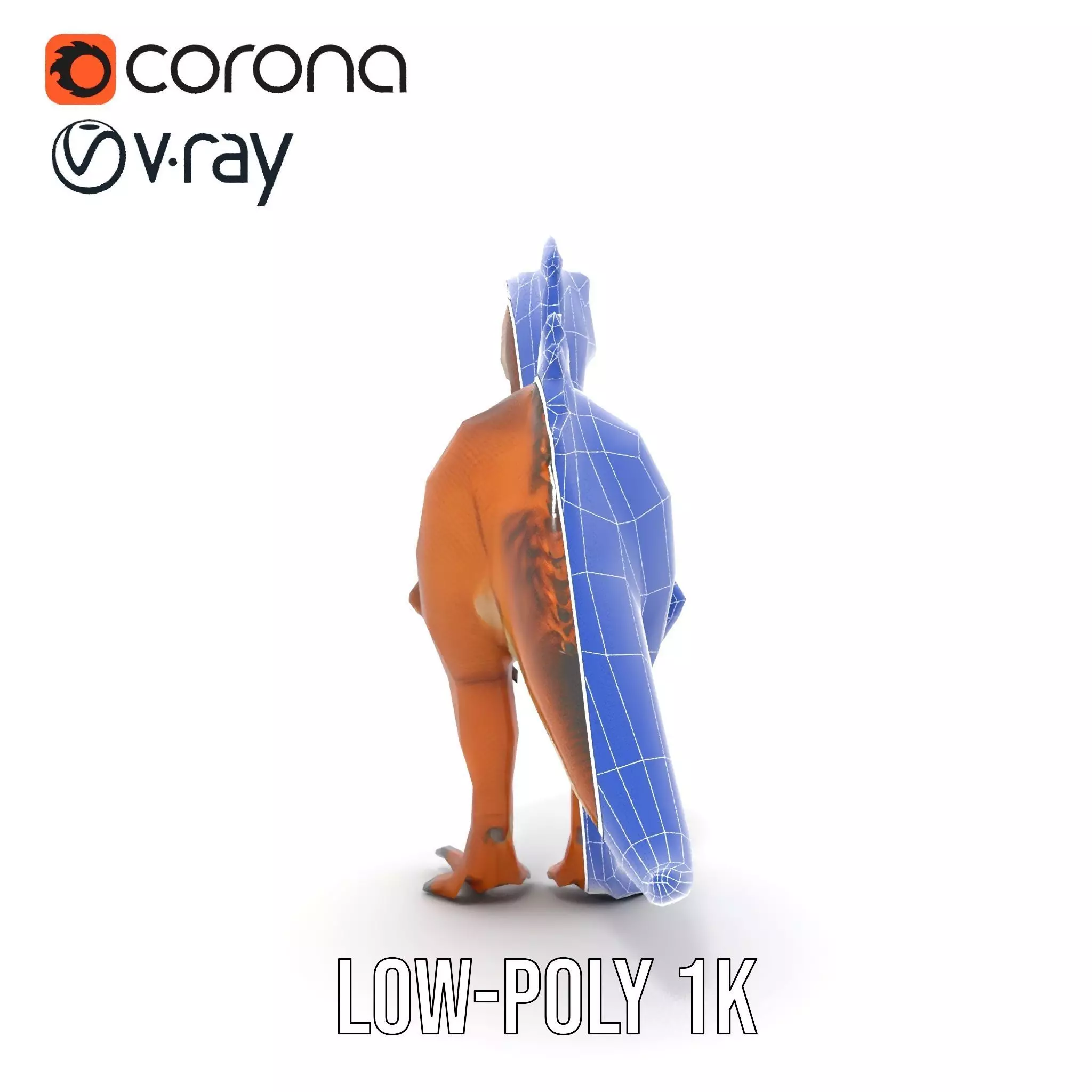 Spiky Dino Brown model pack Low-poly 3D model_31