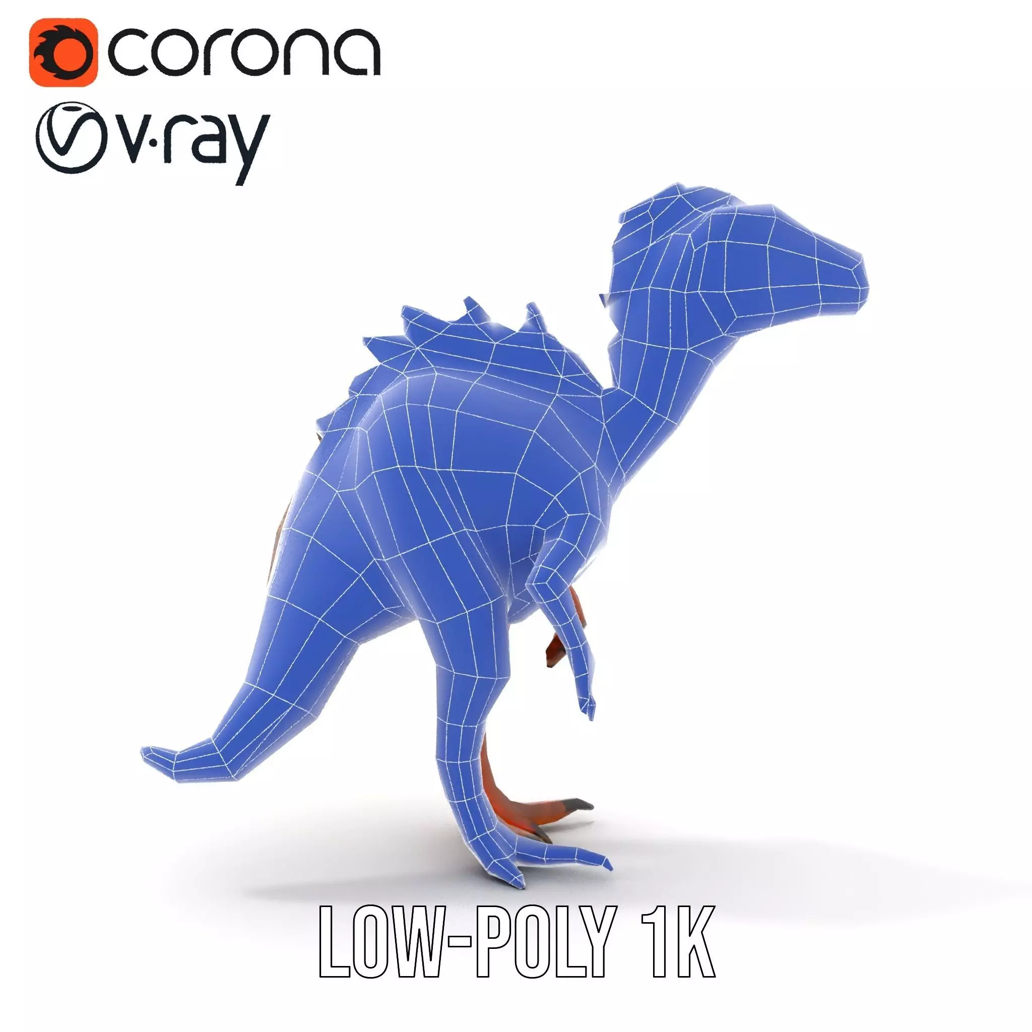 Spiky Dino Brown model pack Low-poly 3D model_23