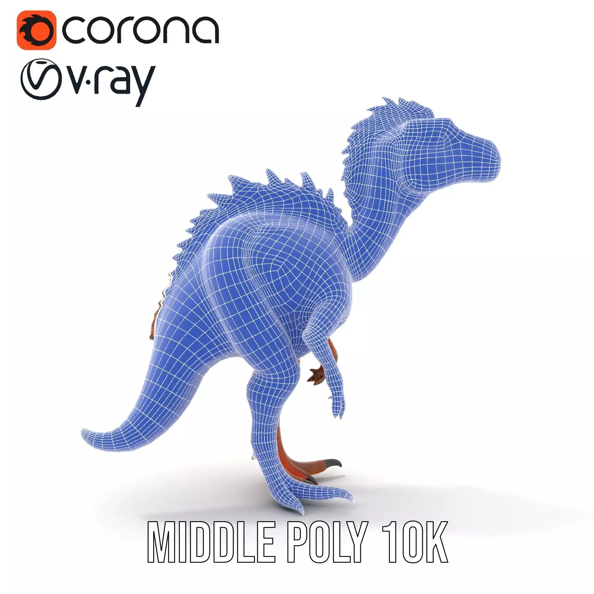 Spiky Dino Brown model pack Low-poly 3D model_30