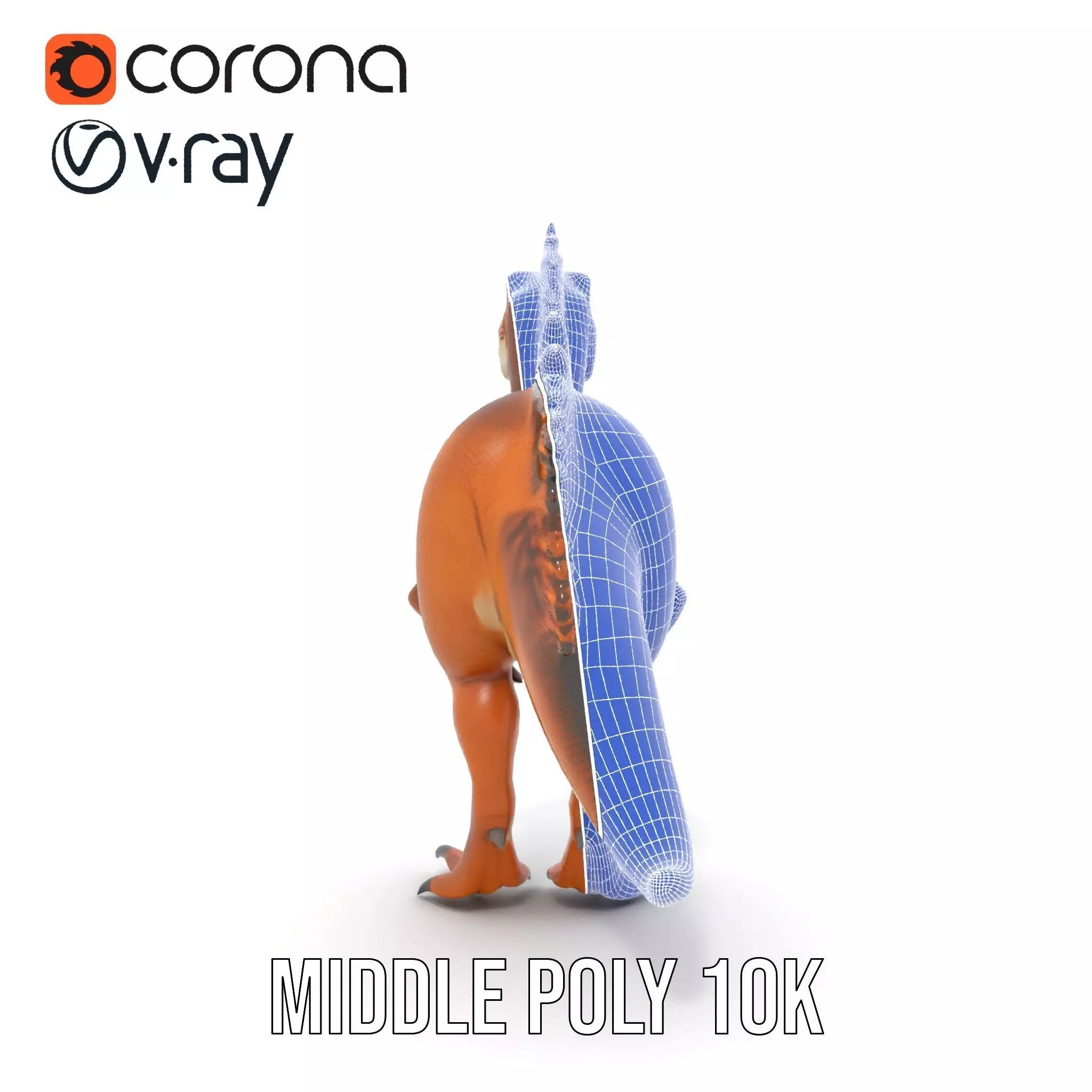 Spiky Dino Brown model pack Low-poly 3D model_22