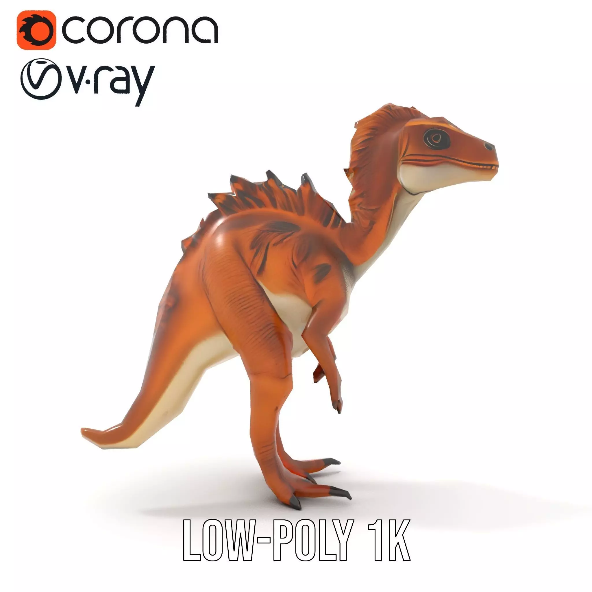 Spiky Dino Brown model pack Low-poly 3D model_17
