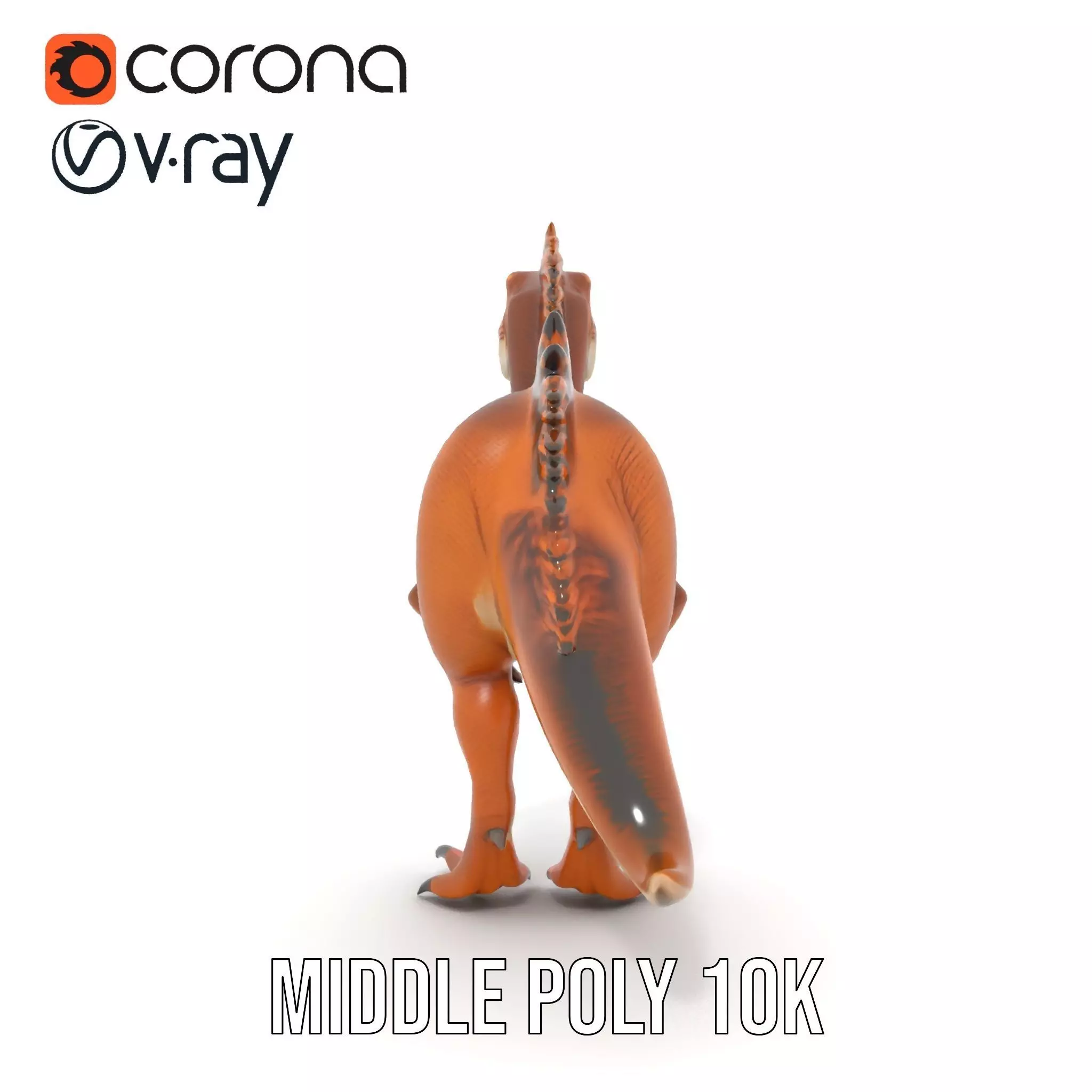 Spiky Dino Brown model pack Low-poly 3D model_24