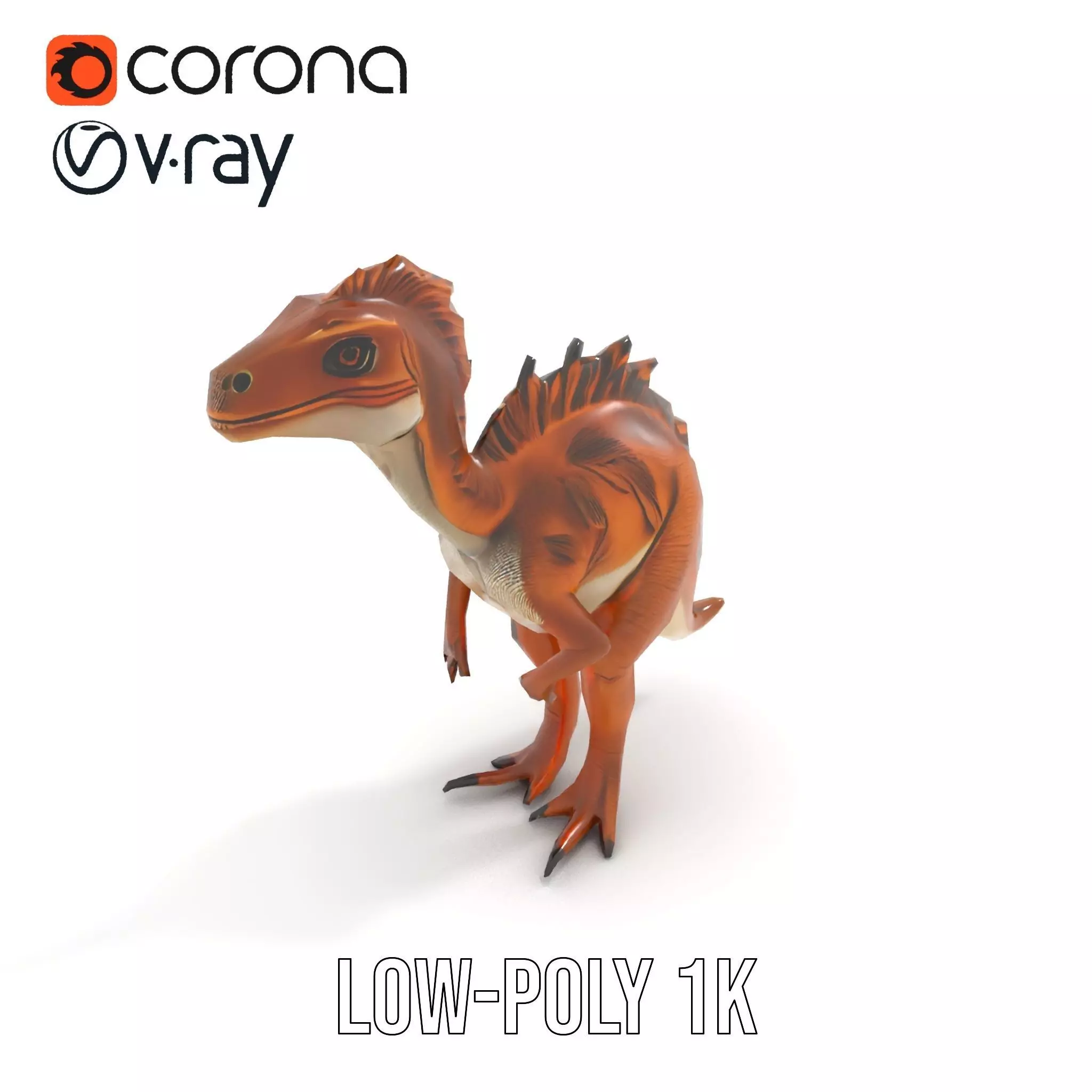 Spiky Dino Brown model pack Low-poly 3D model_25