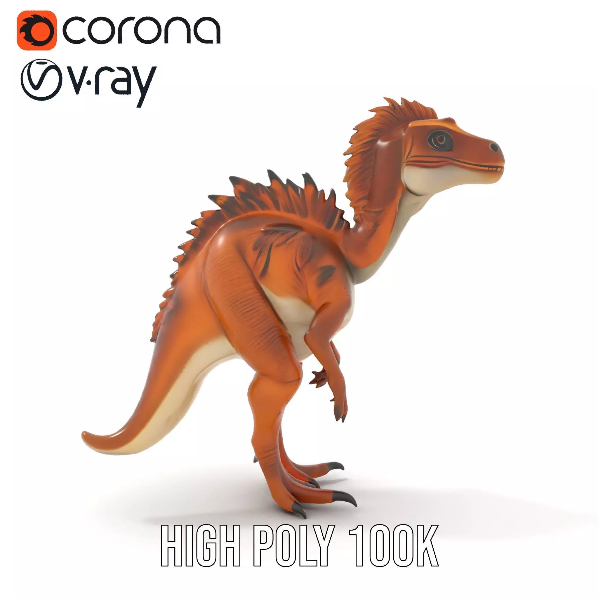 Spiky Dino Brown model pack Low-poly 3D model_18