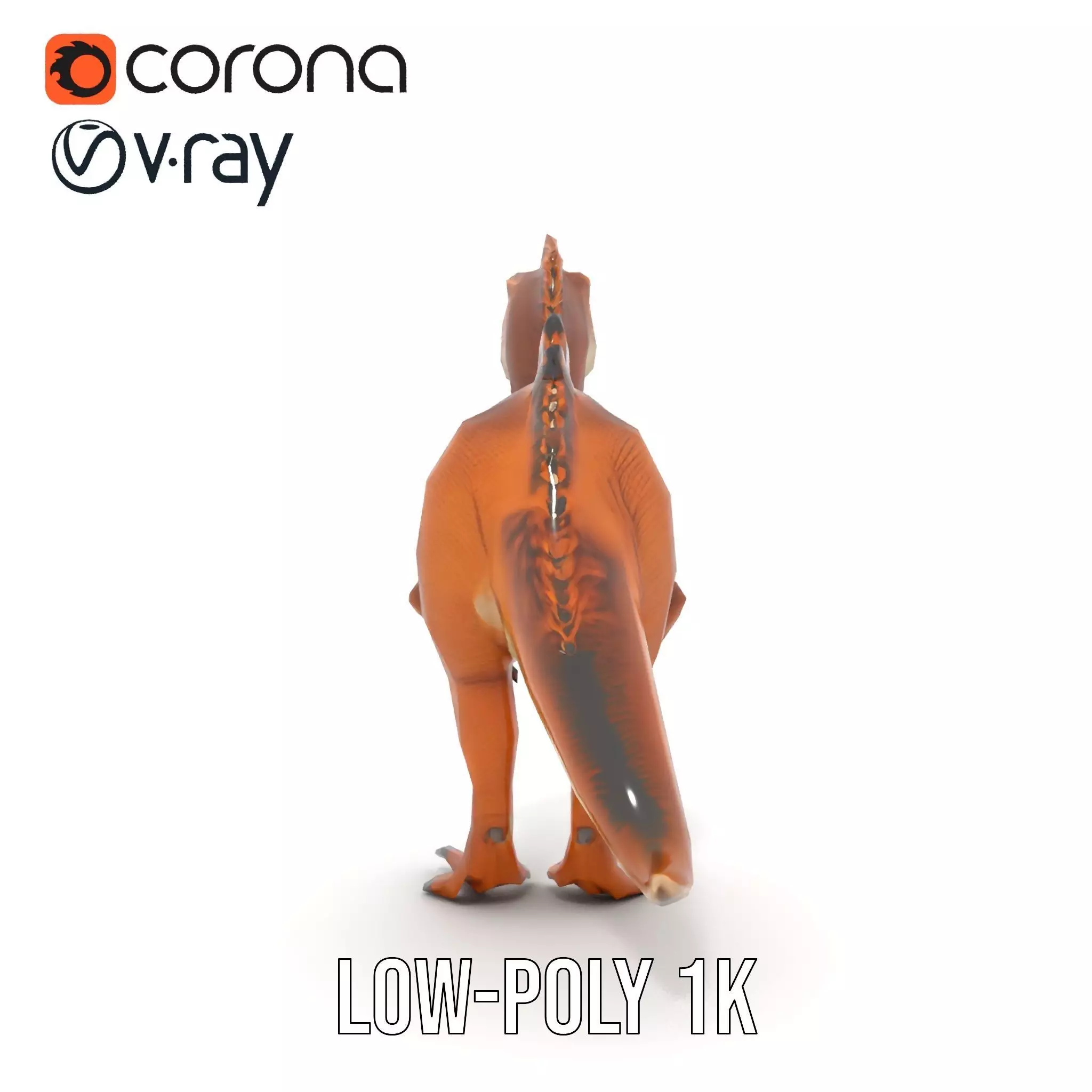 Spiky Dino Brown model pack Low-poly 3D model_8