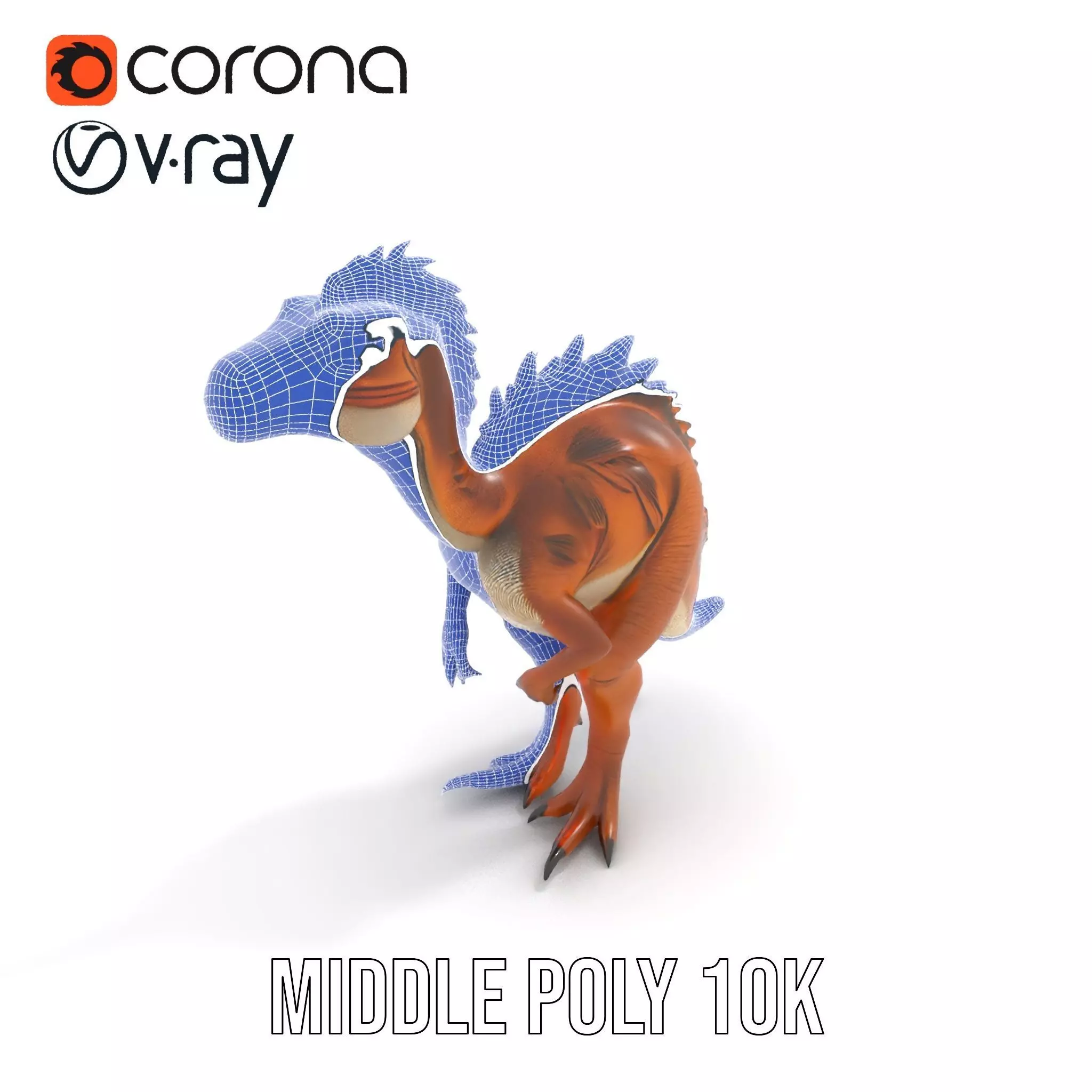 Spiky Dino Brown model pack Low-poly 3D model_19