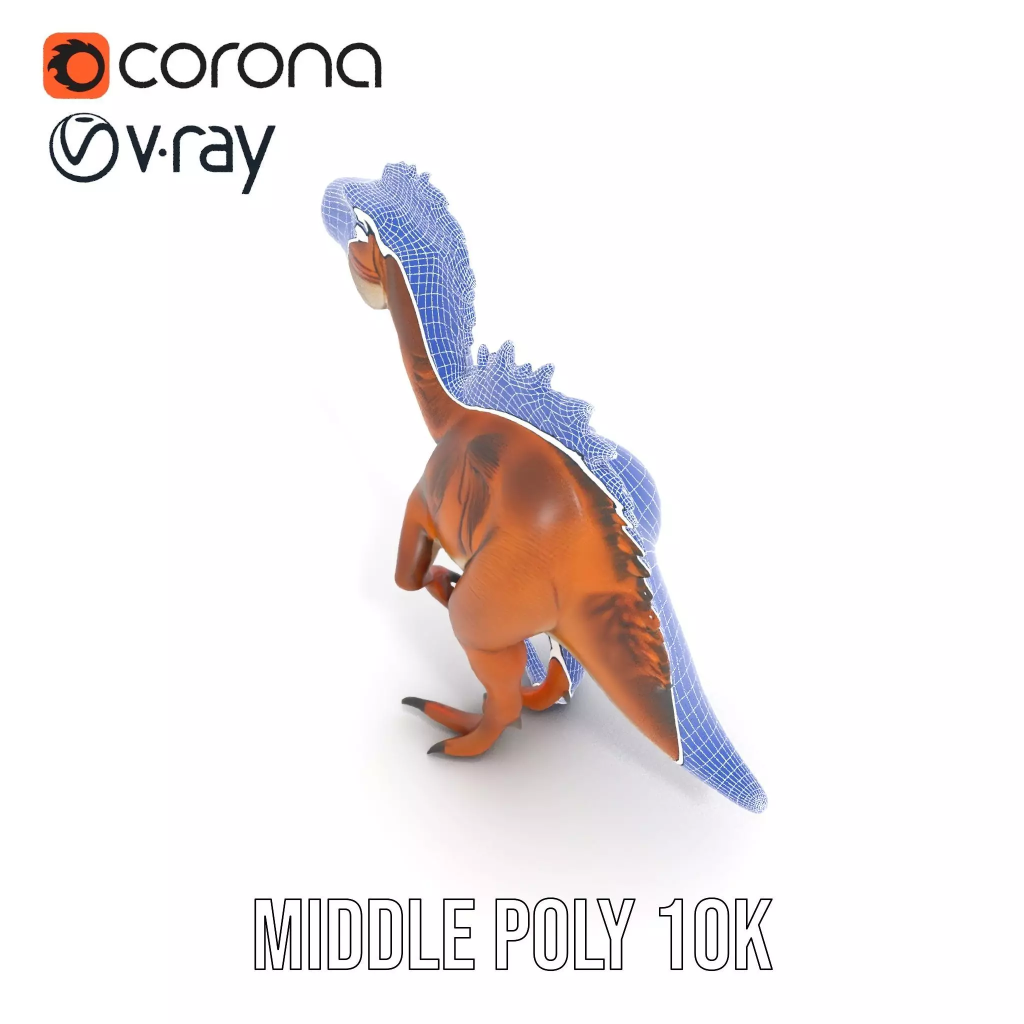 Spiky Dino Brown model pack Low-poly 3D model_16