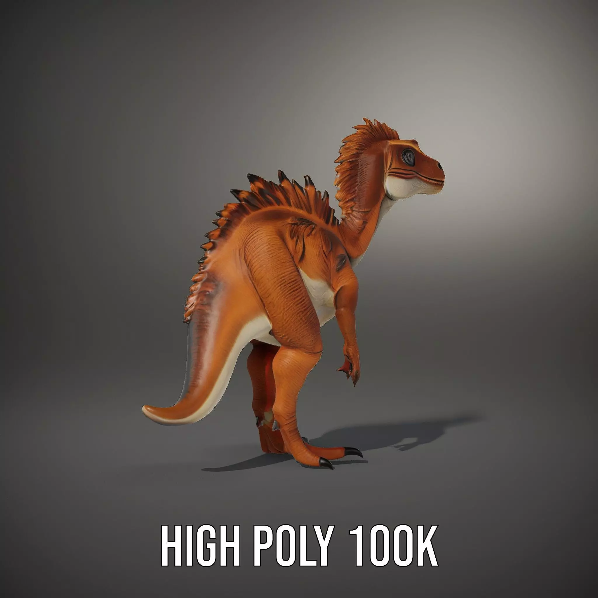 Spiky Dino Brown model pack Low-poly 3D model_11