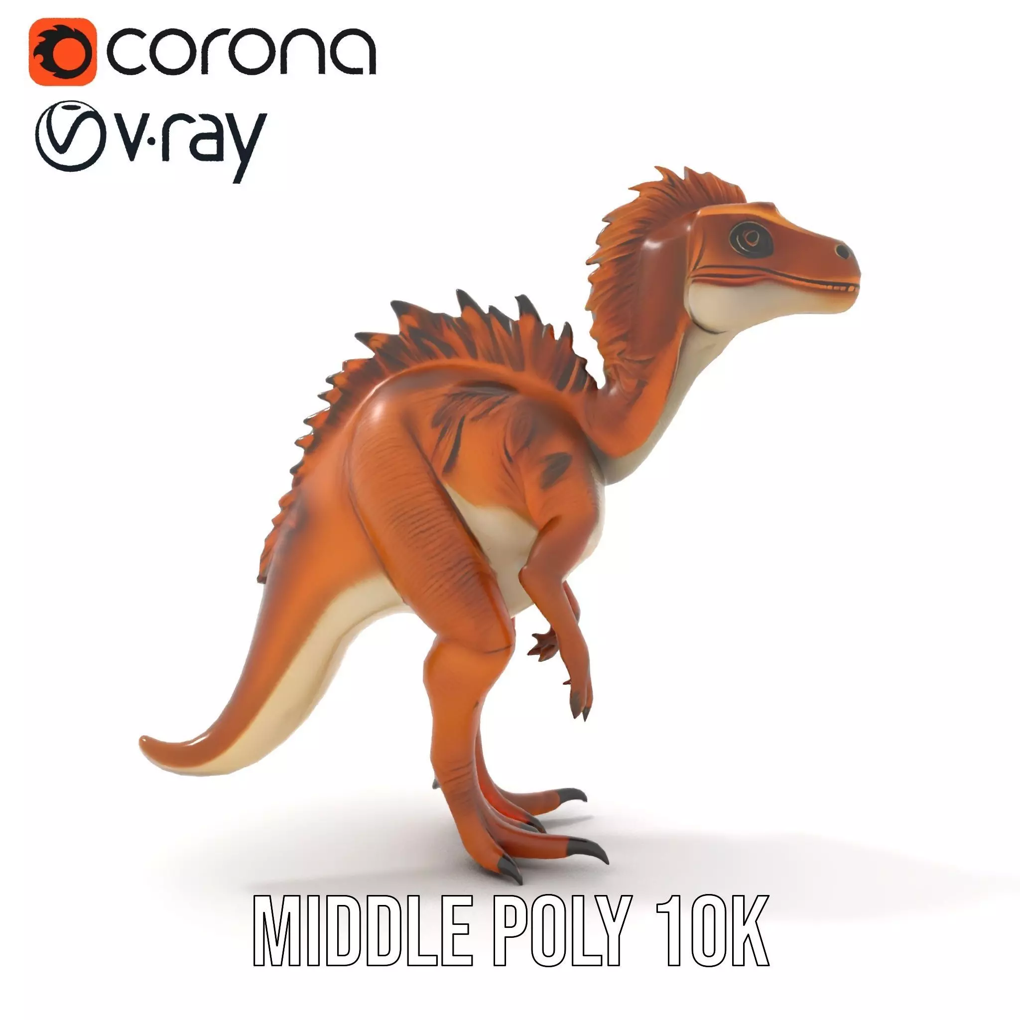 Spiky Dino Brown model pack Low-poly 3D model_12
