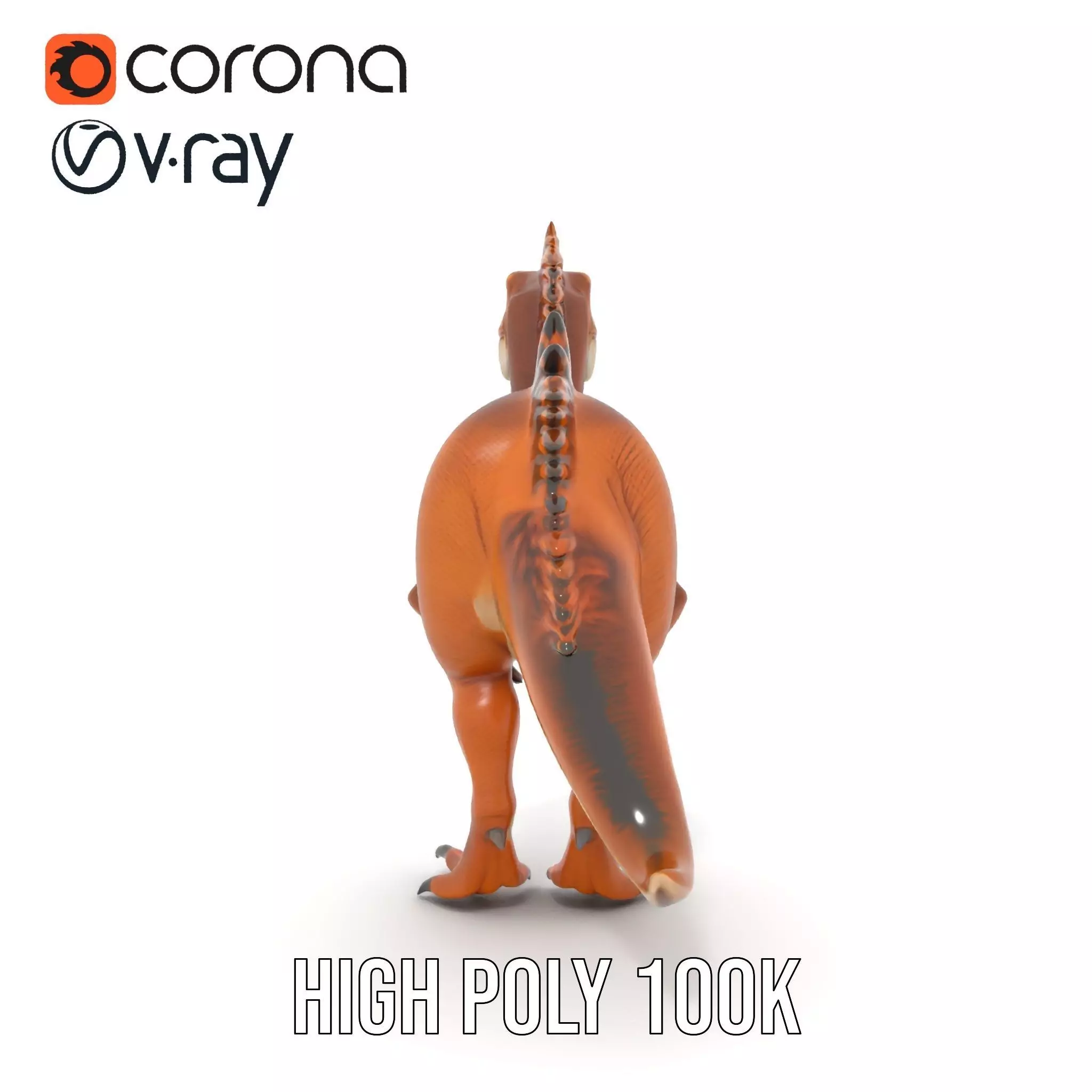 Spiky Dino Brown model pack Low-poly 3D model_26