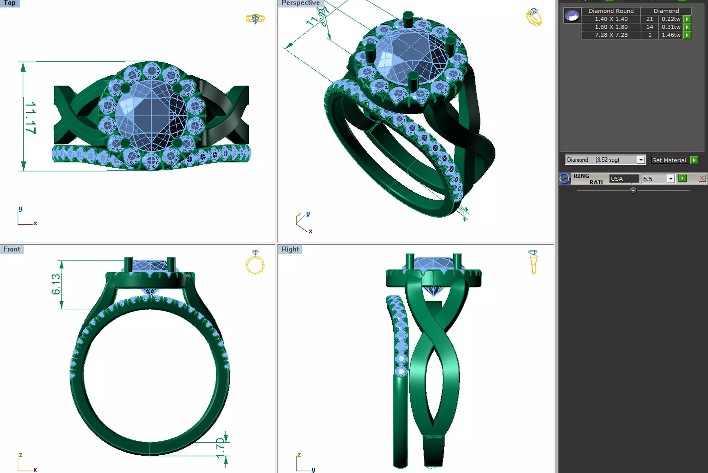Wedding Band Ring 3D print model_4