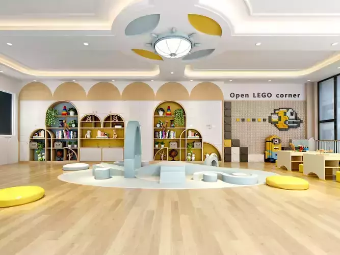 kindergarten Low-poly 3D model