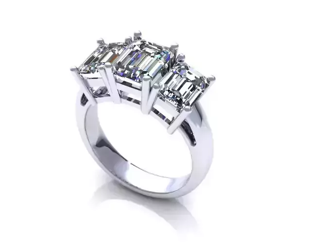 Three Stone Woman Wedding Ring