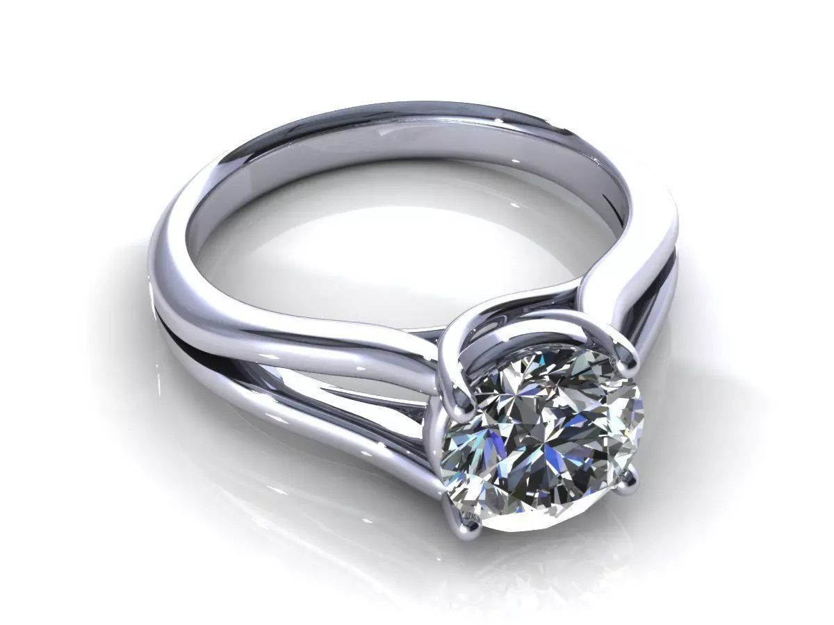 Twist Prong Diamond Ring 3D print model_3