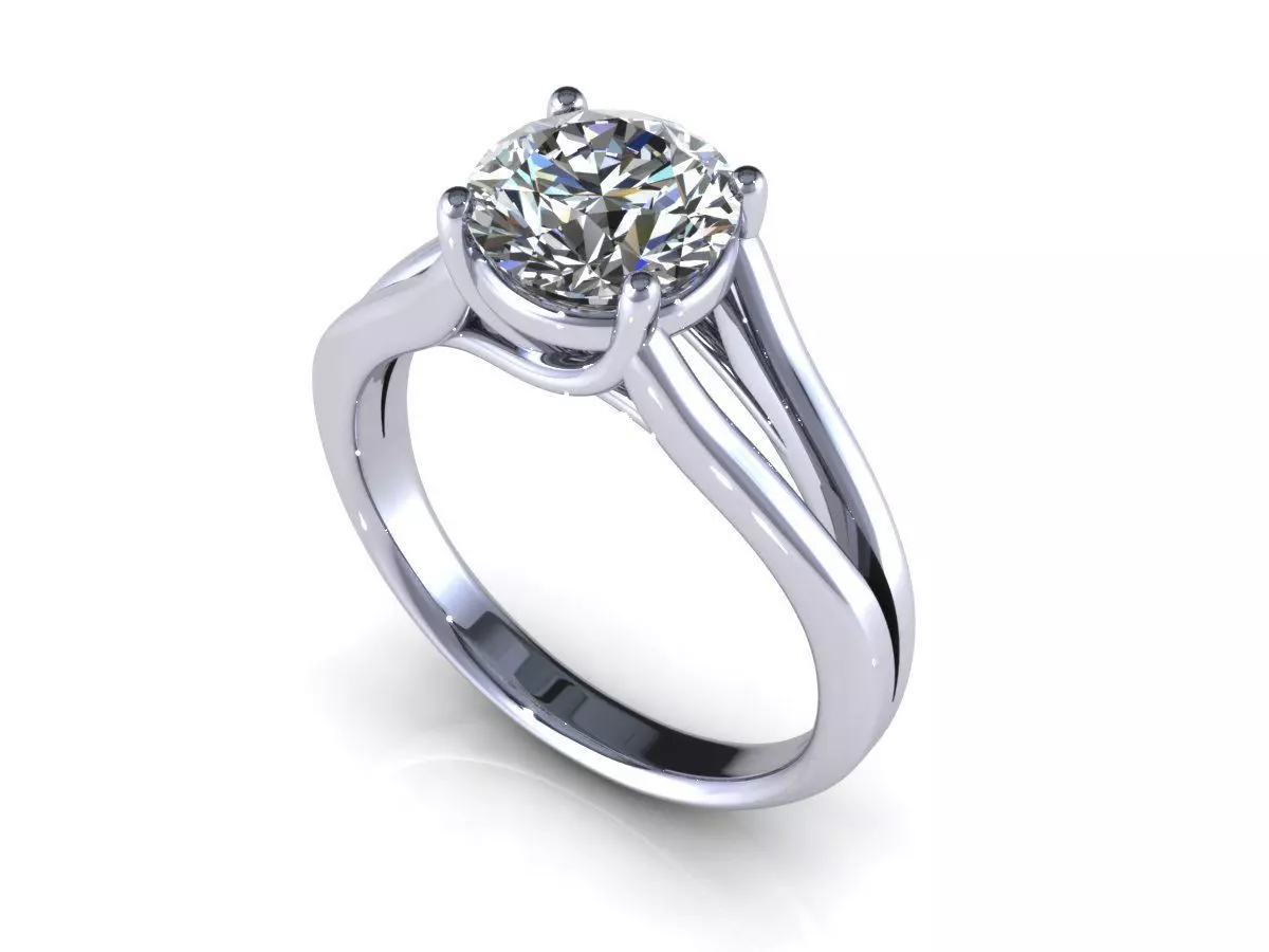 Twist Prong Diamond Ring 3D print model_0