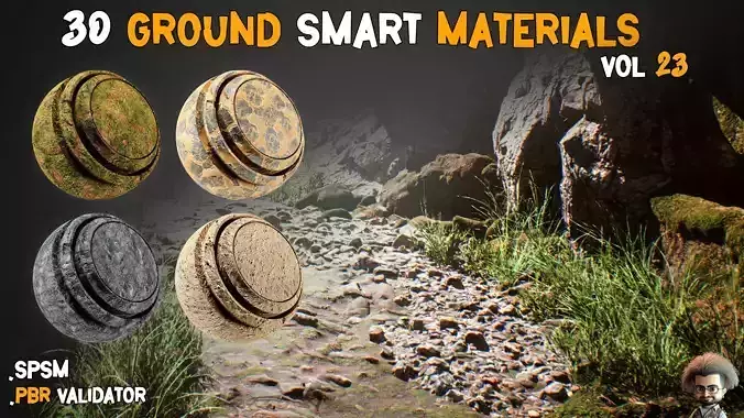 30 Ground Smart Materials   PBR Texture   Vol 23