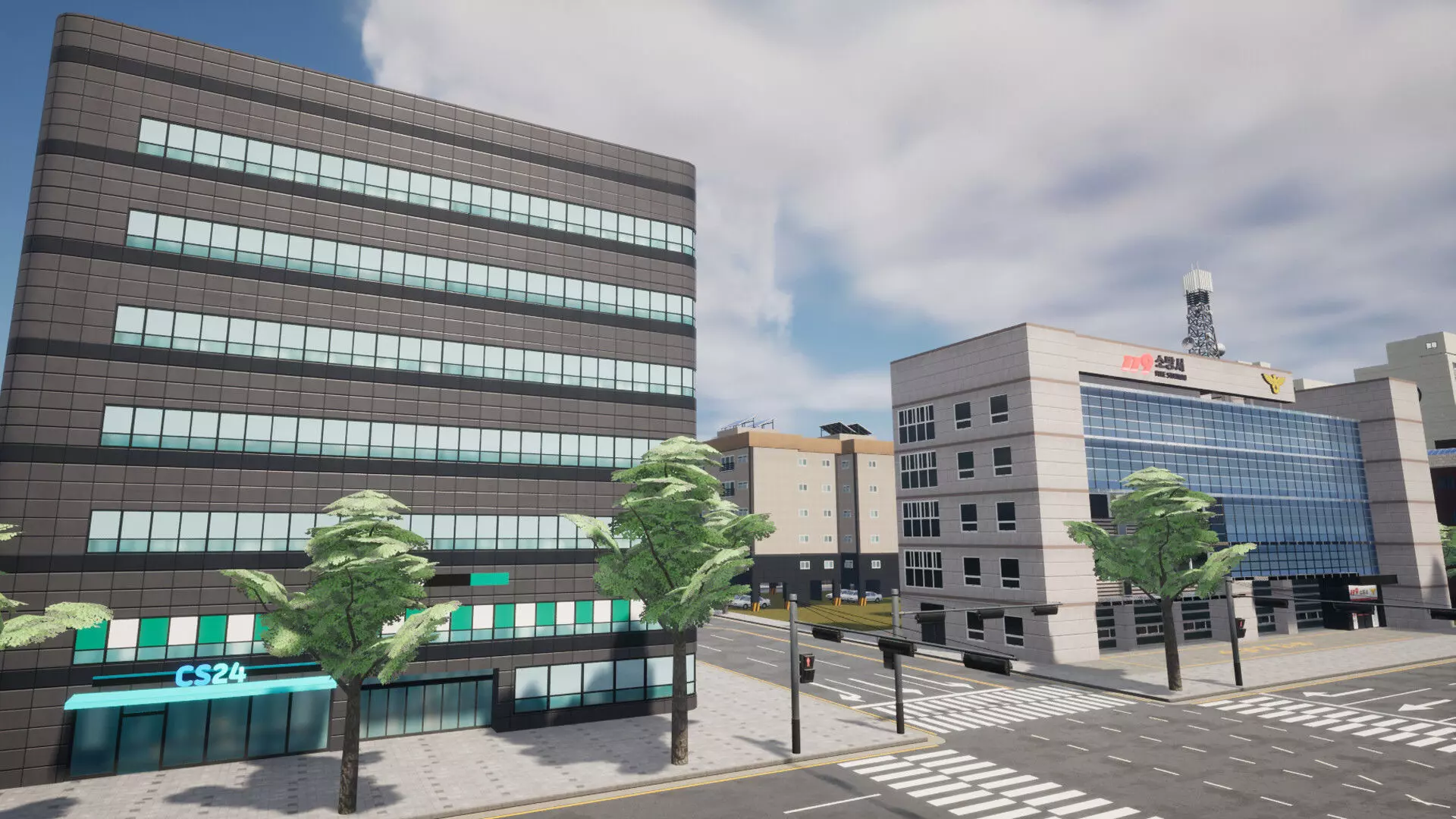 Korean Modular FireStation Low-poly 3D model_6