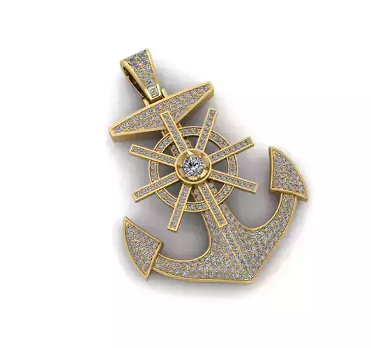 Anchor Pendants Full Diamond