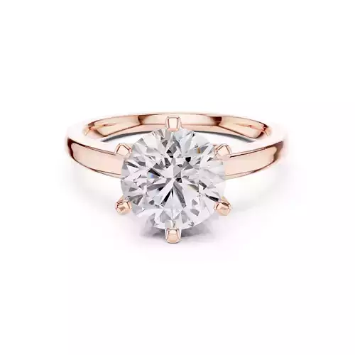 Solitaire Six Prong Round Diamond Wedding Ring 3DM STL Video