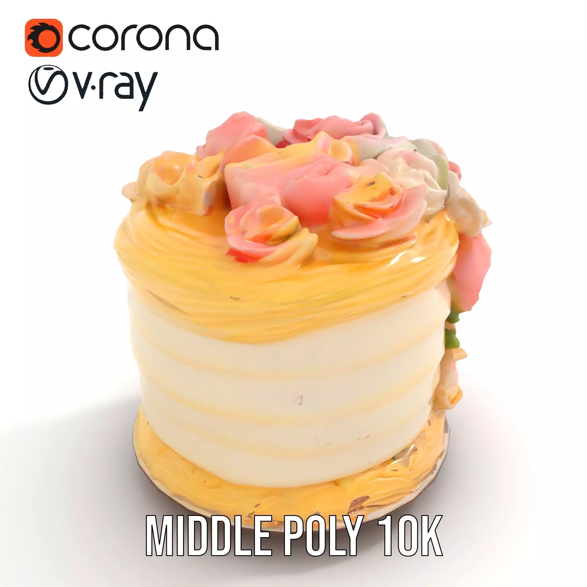Floral Cake Design model pack Low-poly 3D model_6