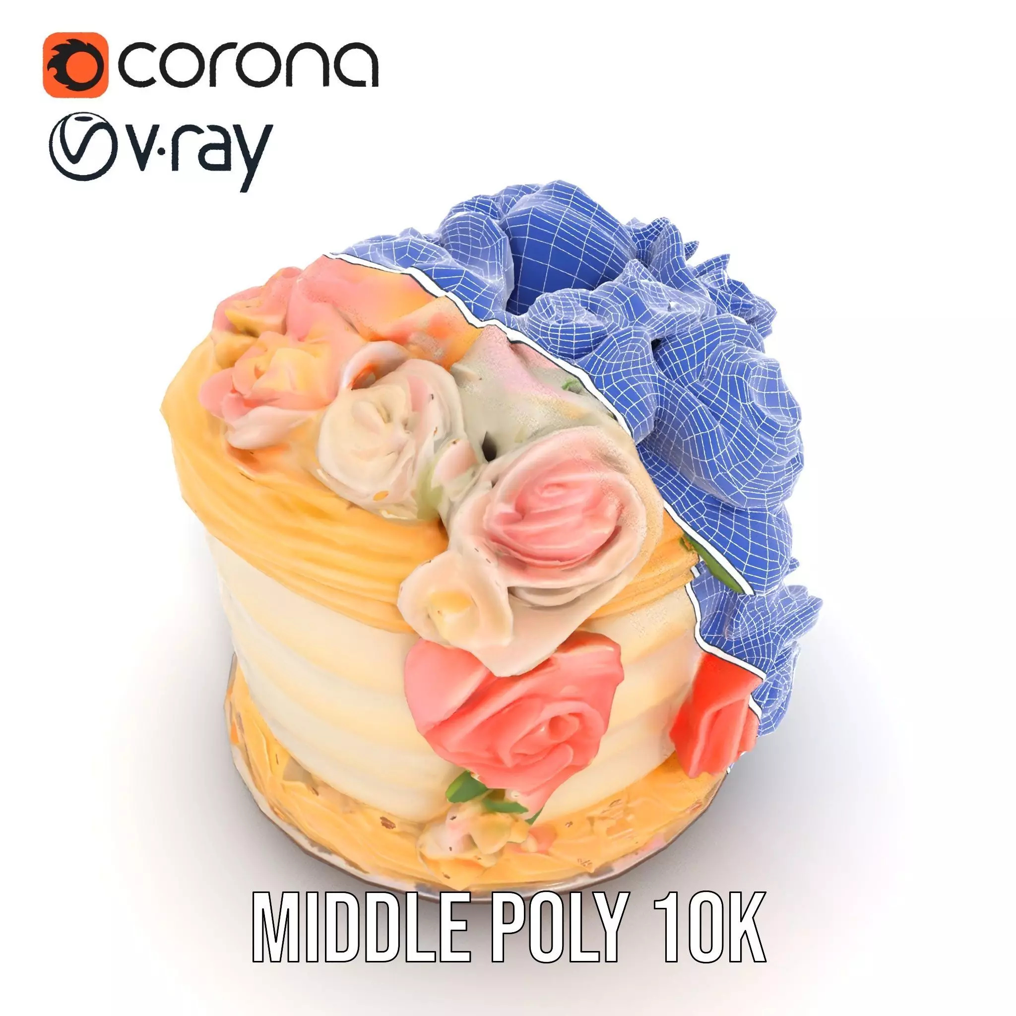 Floral Cake Design model pack Low-poly 3D model_25