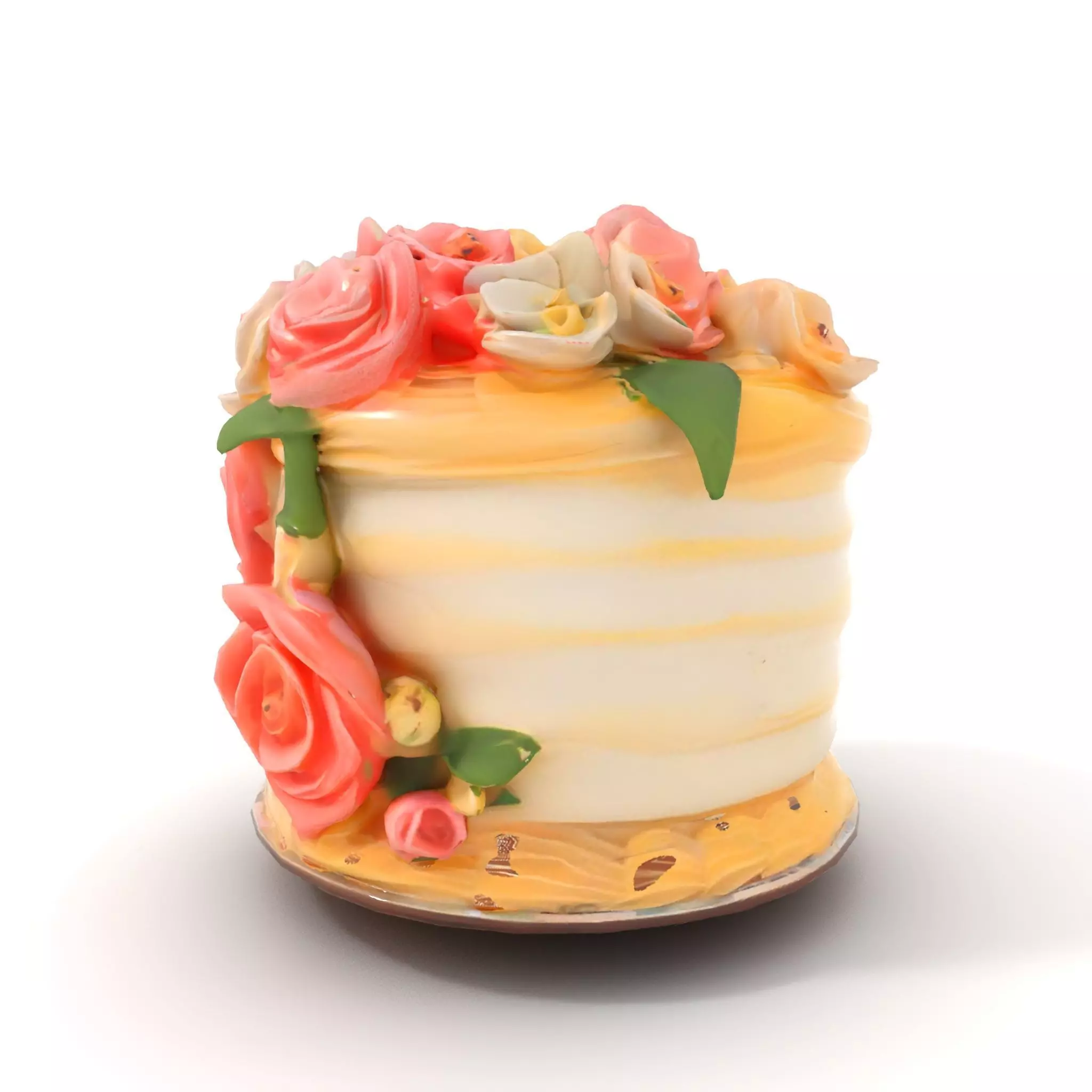 Floral Cake Design model pack Low-poly 3D model_7