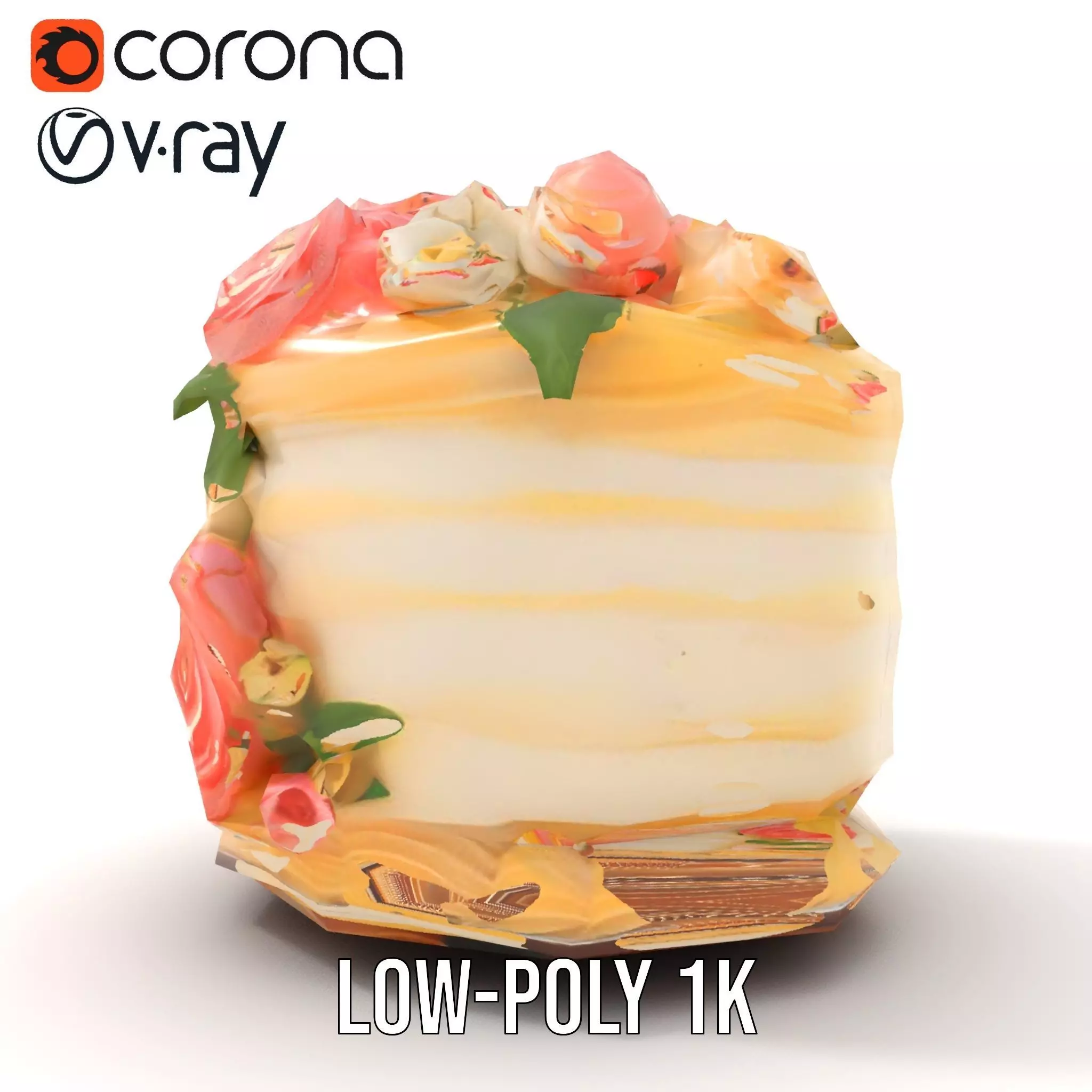 Floral Cake Design model pack Low-poly 3D model_26