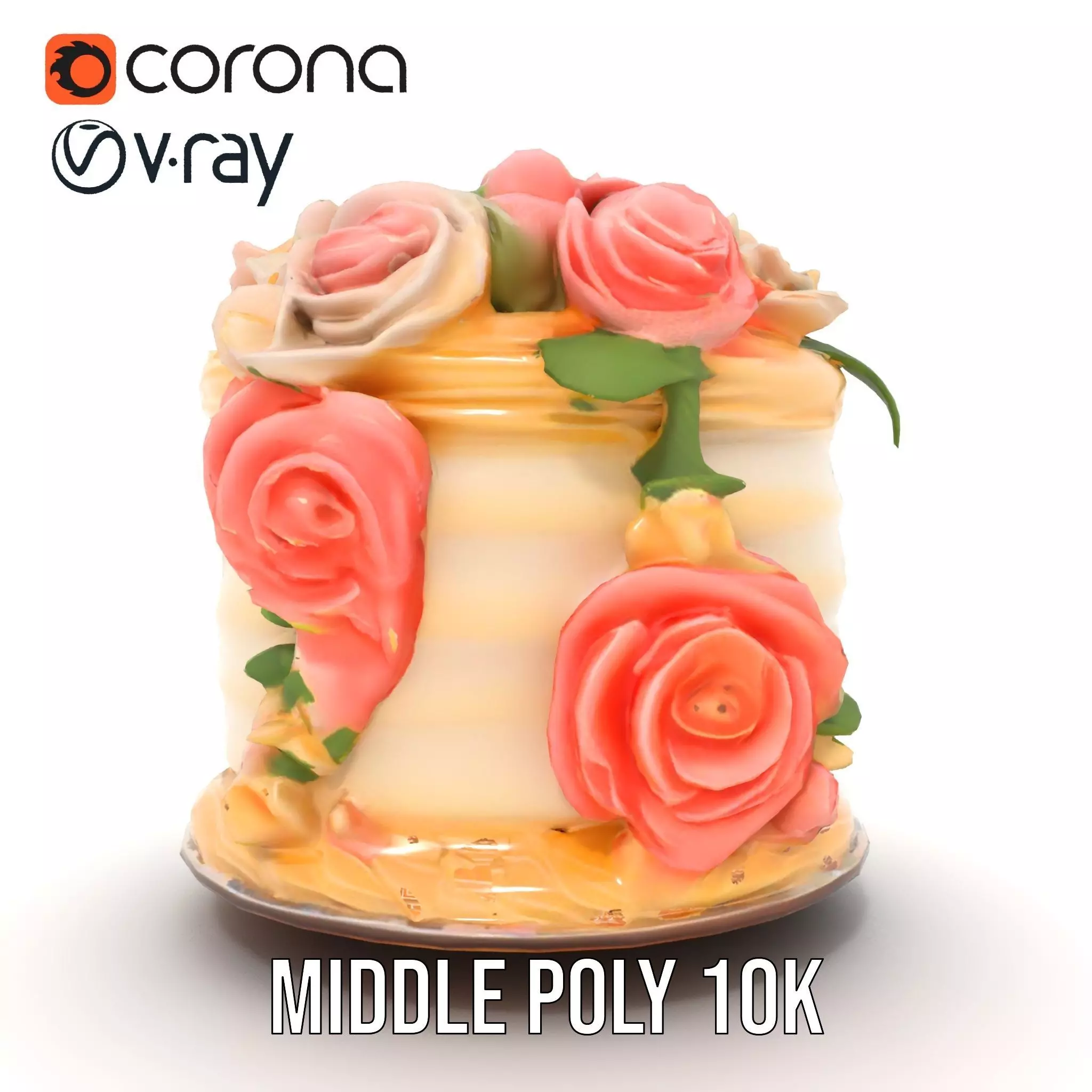 Floral Cake Design model pack Low-poly 3D model_30