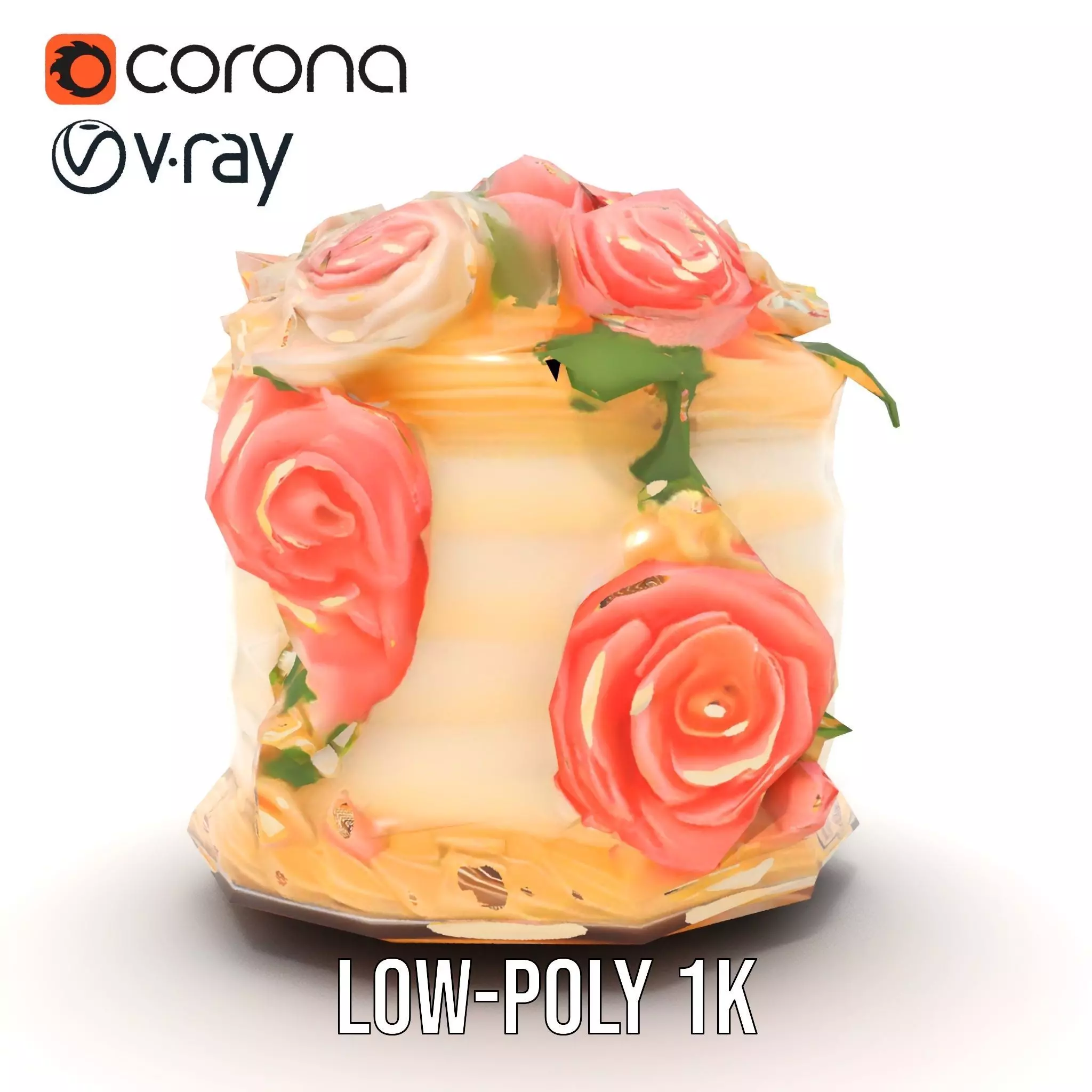 Floral Cake Design model pack Low-poly 3D model_17