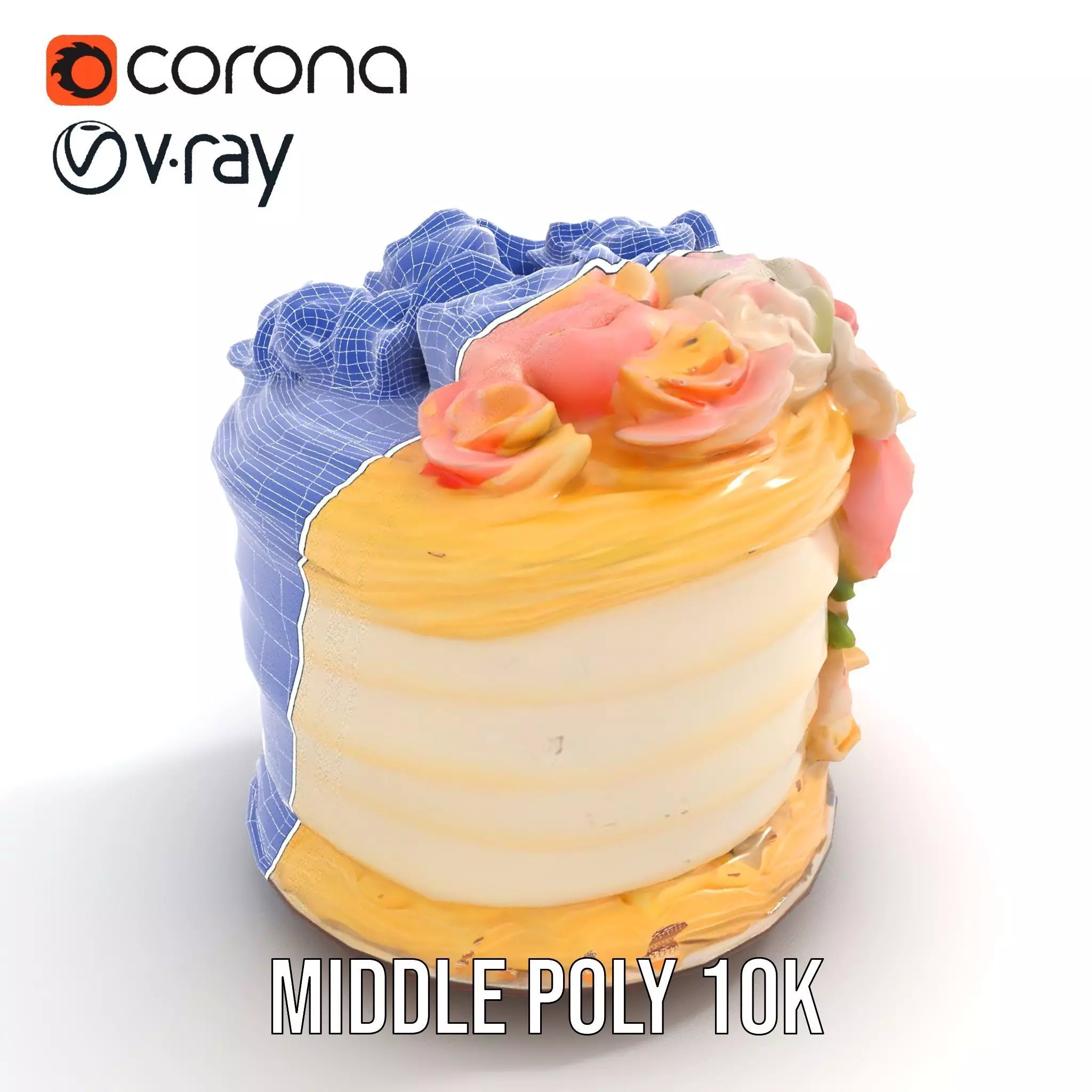 Floral Cake Design model pack Low-poly 3D model_28