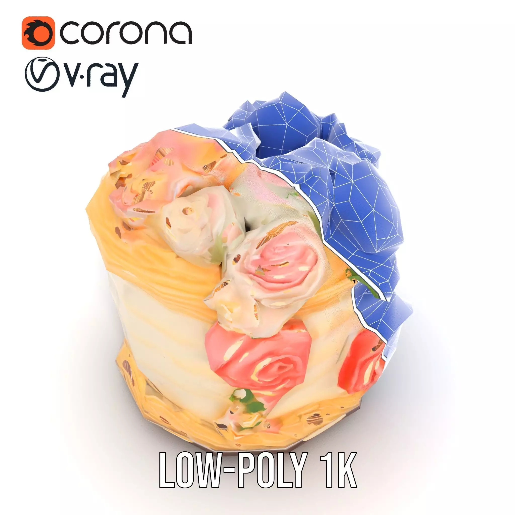 Floral Cake Design model pack Low-poly 3D model_29