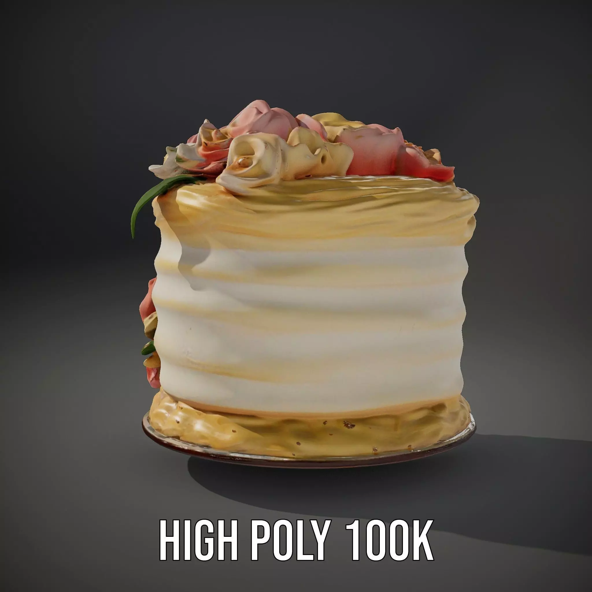 Floral Cake Design model pack Low-poly 3D model_27