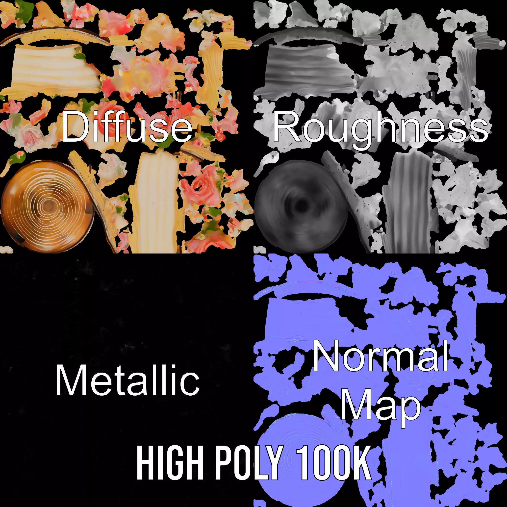 Floral Cake Design model pack Low-poly 3D model_4