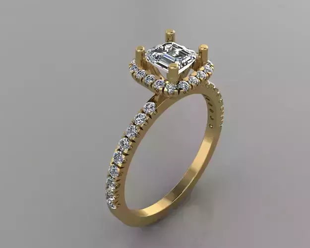 Pav Princess Woman Wedding Diamond Ring