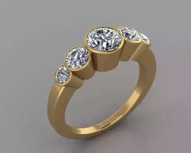 Five Stone Woman Wedding Ring 