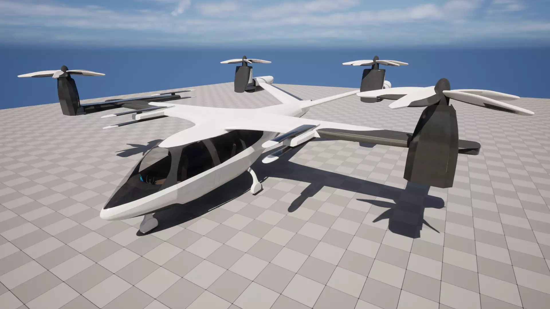 Urban Air Mobility eVTOL Low-poly 3D model