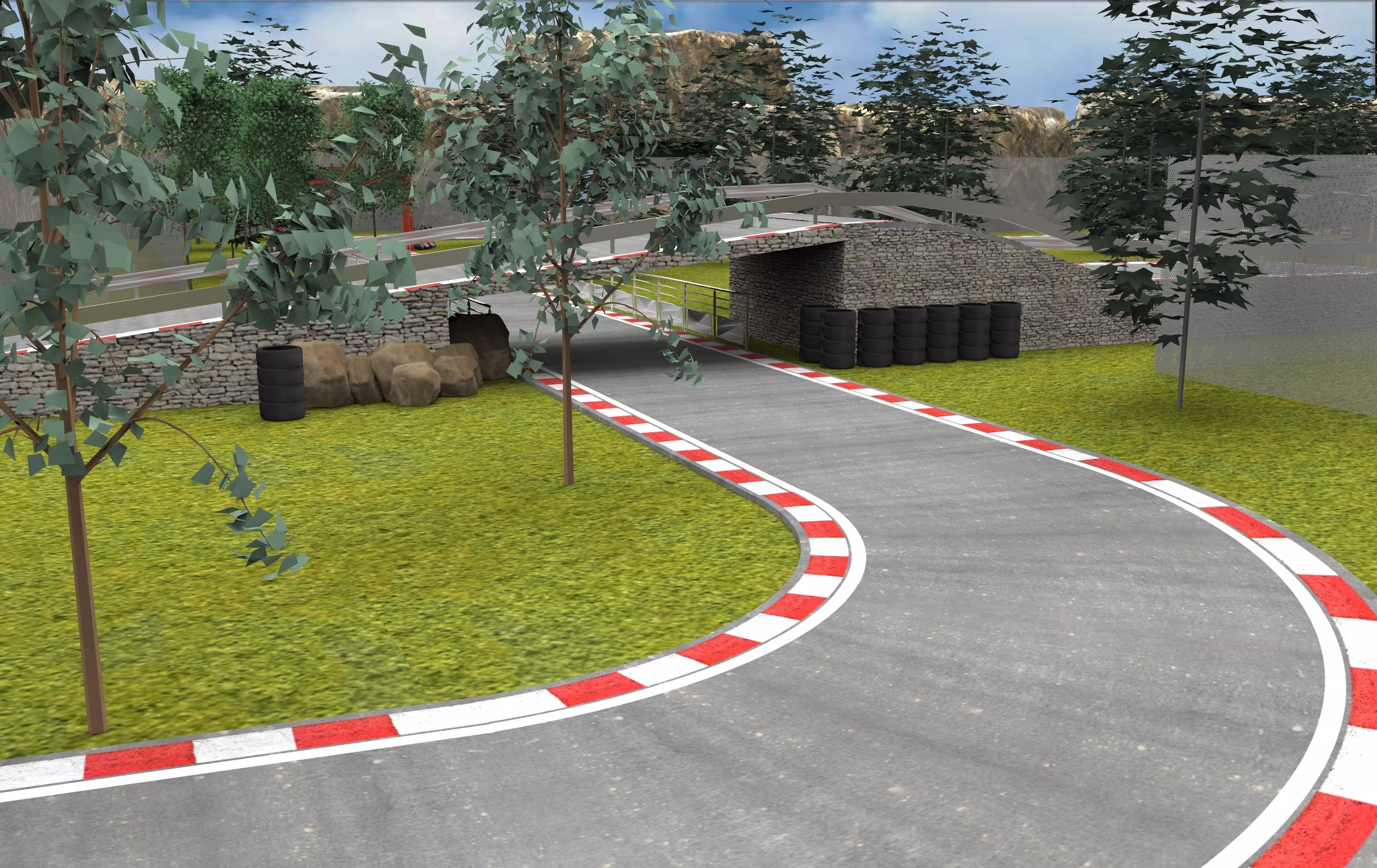 RaceTrack CIRCUIT Low-poly 3D model