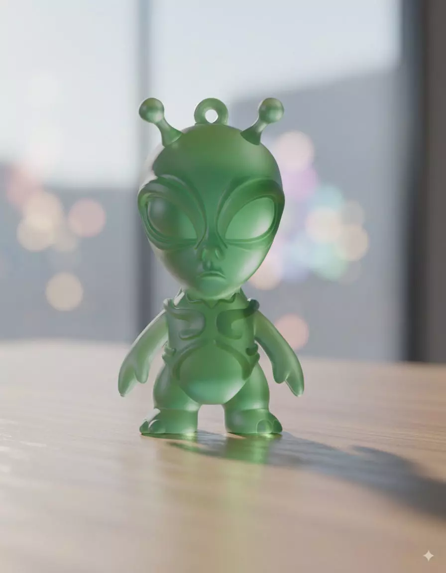 Alien Head Keychain 3D Print Model 3D print model
