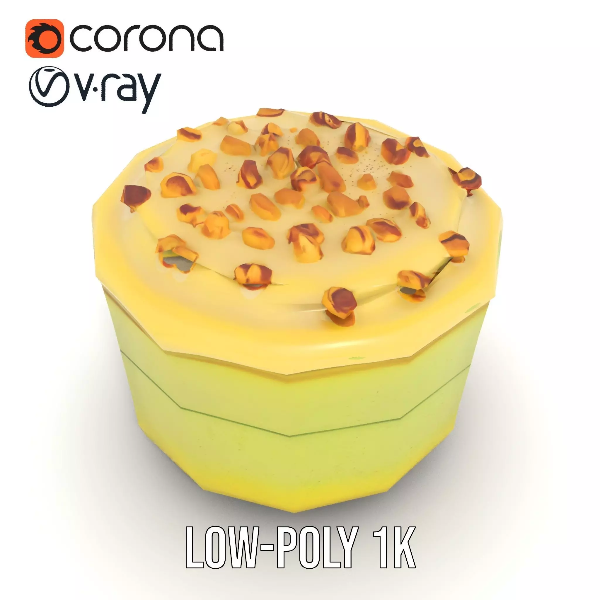 Creamy Pistachio Cake model pack Low-poly 3D model_15