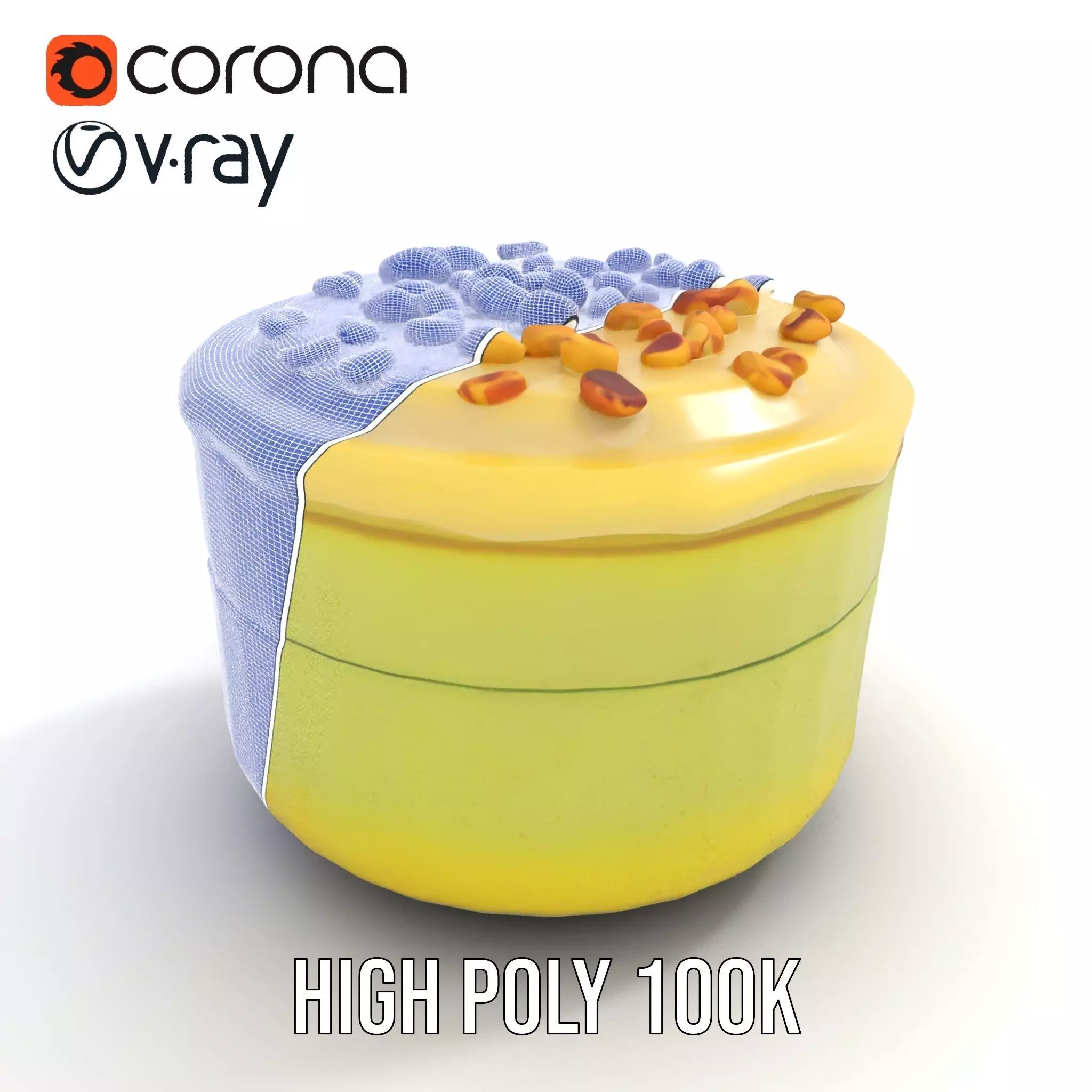 Creamy Pistachio Cake model pack Low-poly 3D model_35