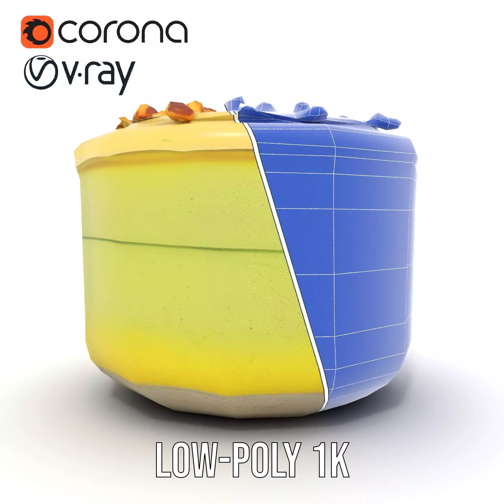 Creamy Pistachio Cake model pack Low-poly 3D model_29