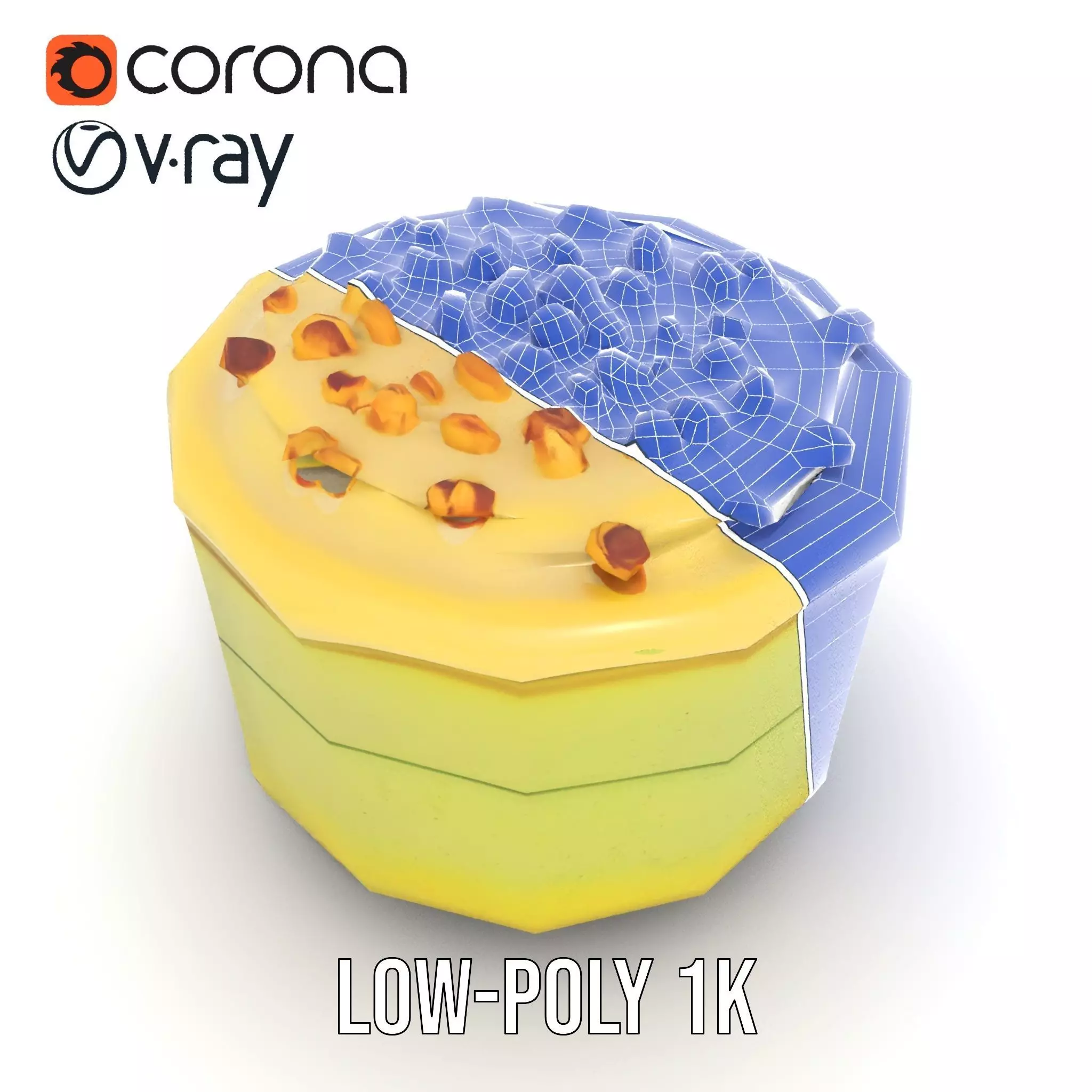 Creamy Pistachio Cake model pack Low-poly 3D model_23