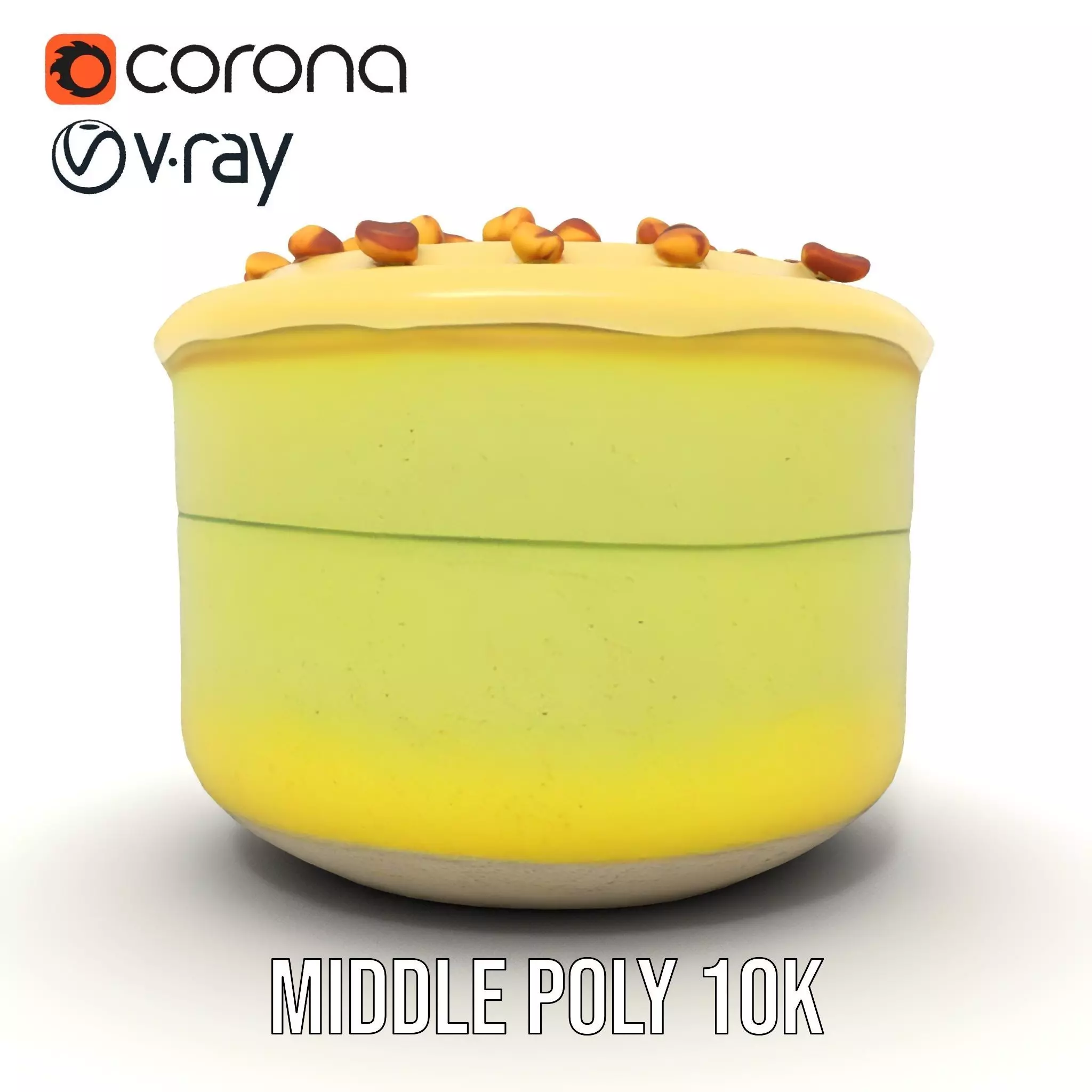 Creamy Pistachio Cake model pack Low-poly 3D model_25