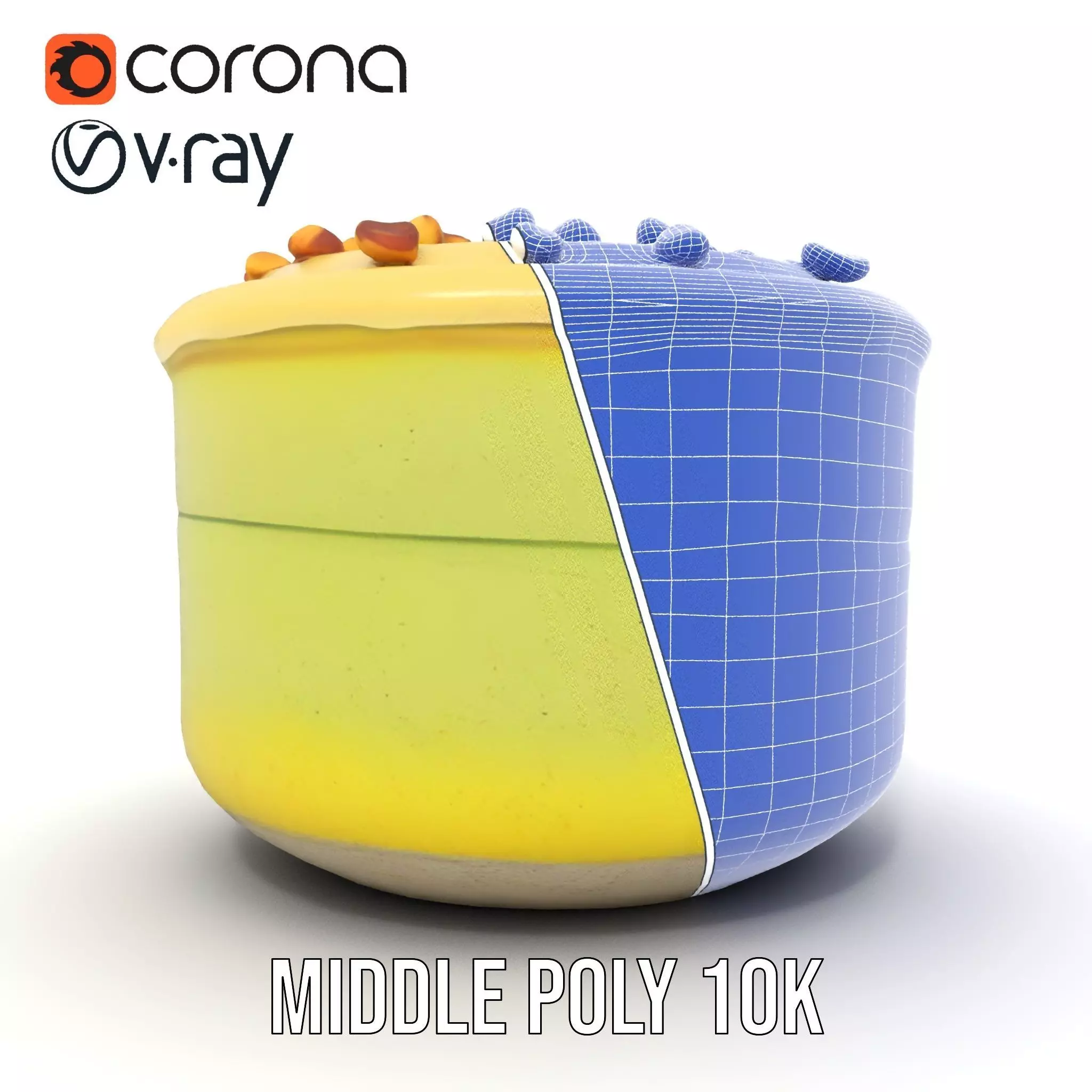 Creamy Pistachio Cake model pack Low-poly 3D model_16