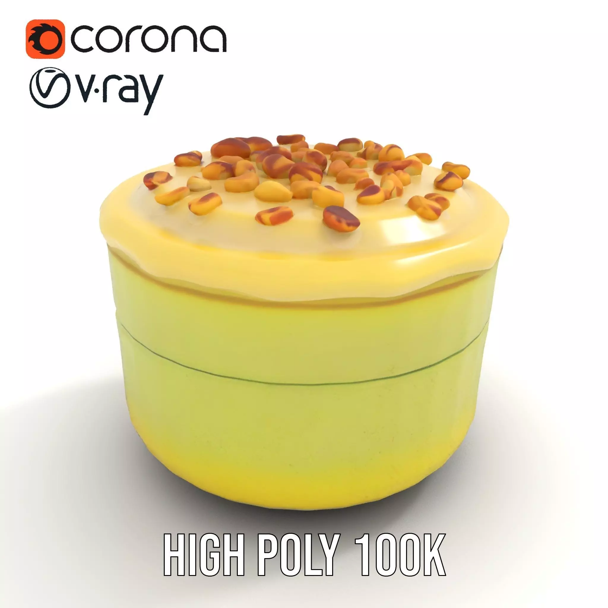 Creamy Pistachio Cake model pack Low-poly 3D model_24